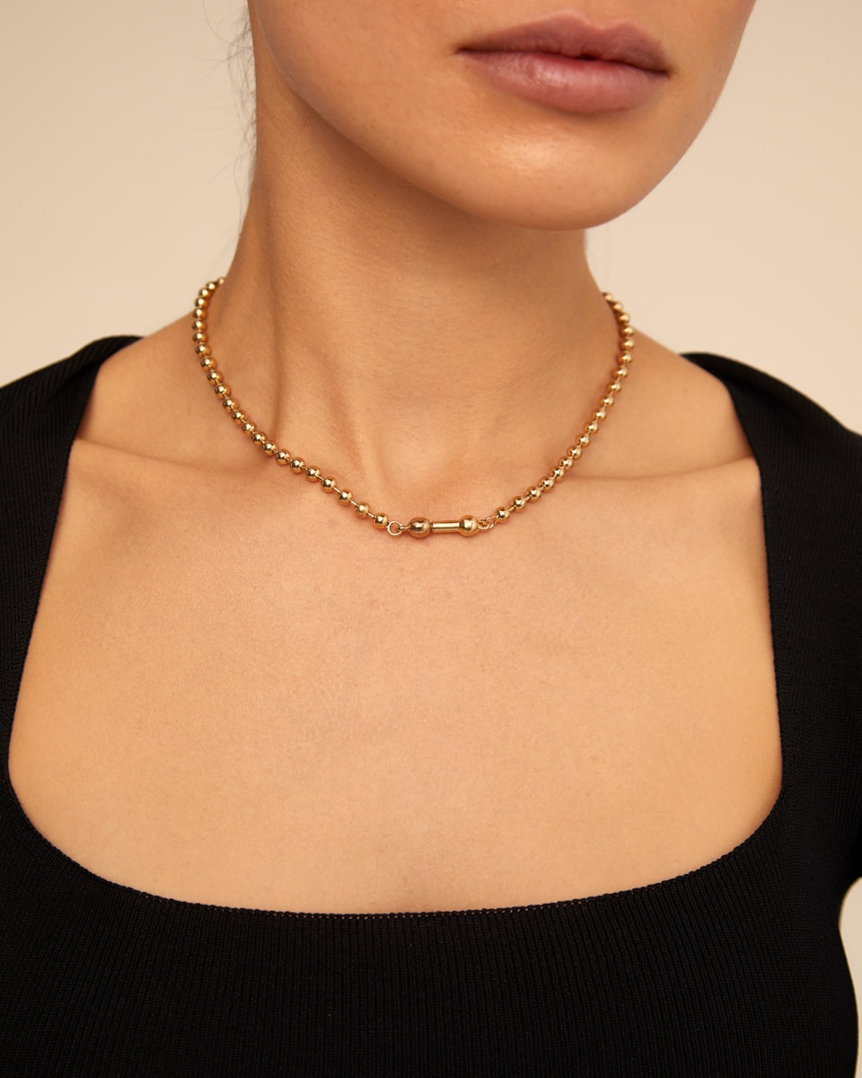 Colar Curto Banhado a Ouro 18k Ouro-5