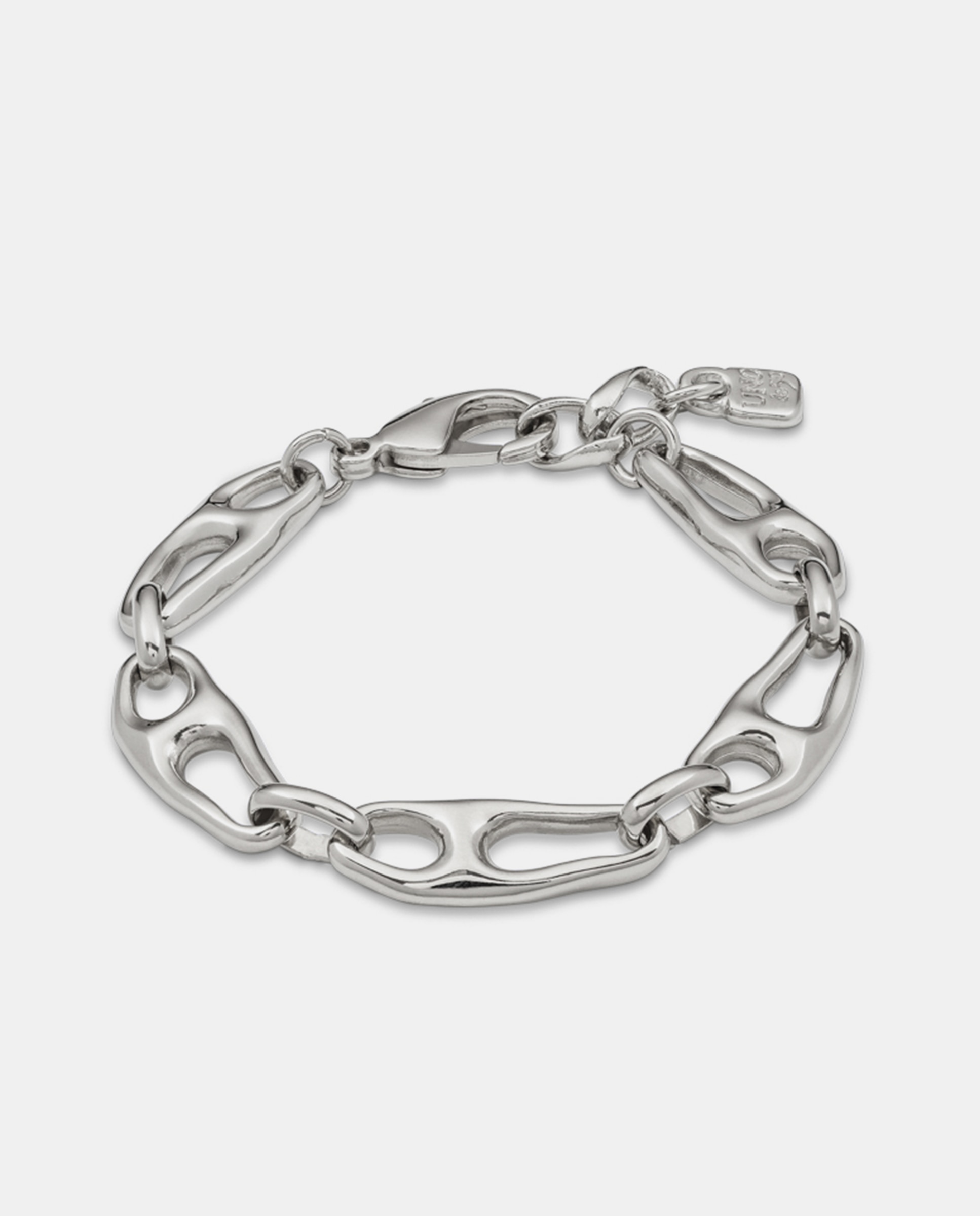 Pulseira Banhada em Prata de Lei de Elos Prata-1