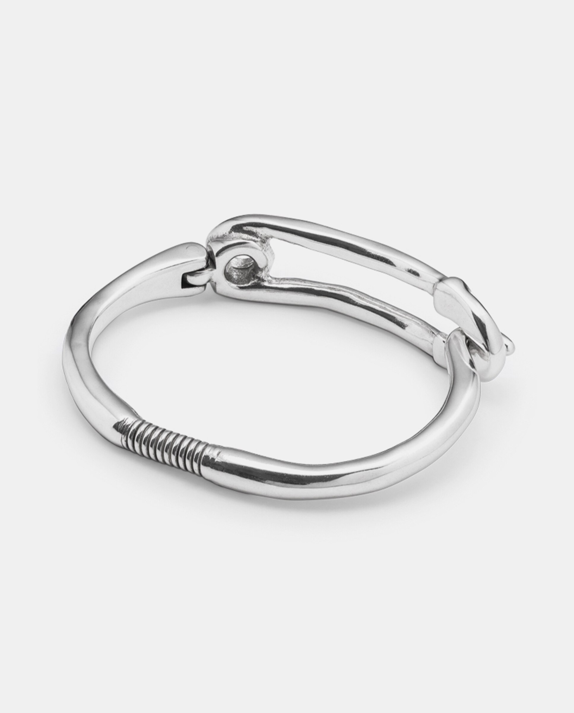 Pulseira Banhada em Prata de Lei em Forma de Alfinete de Ama Prata-3