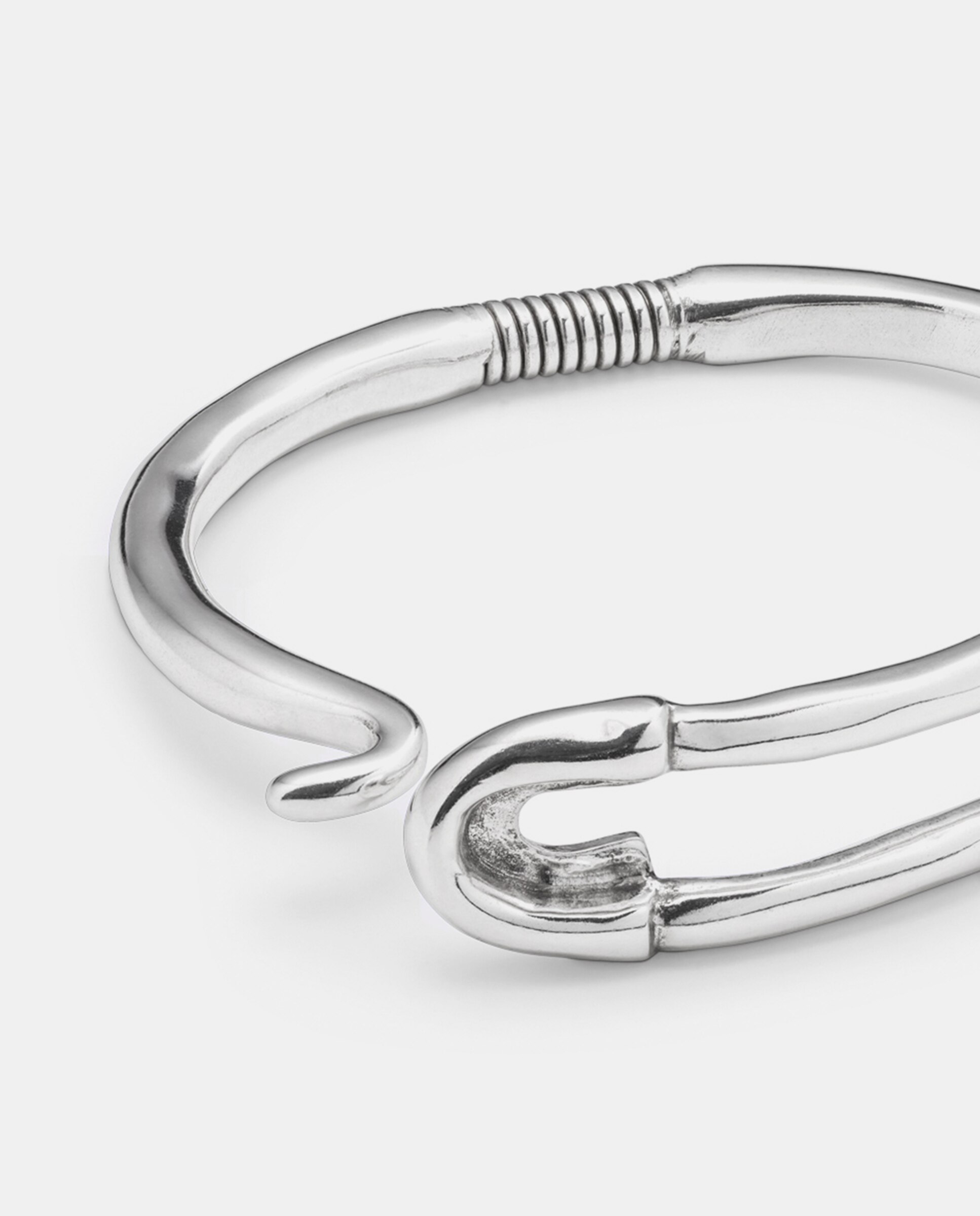 Pulseira Banhada em Prata de Lei em Forma de Alfinete de Ama Prata-4