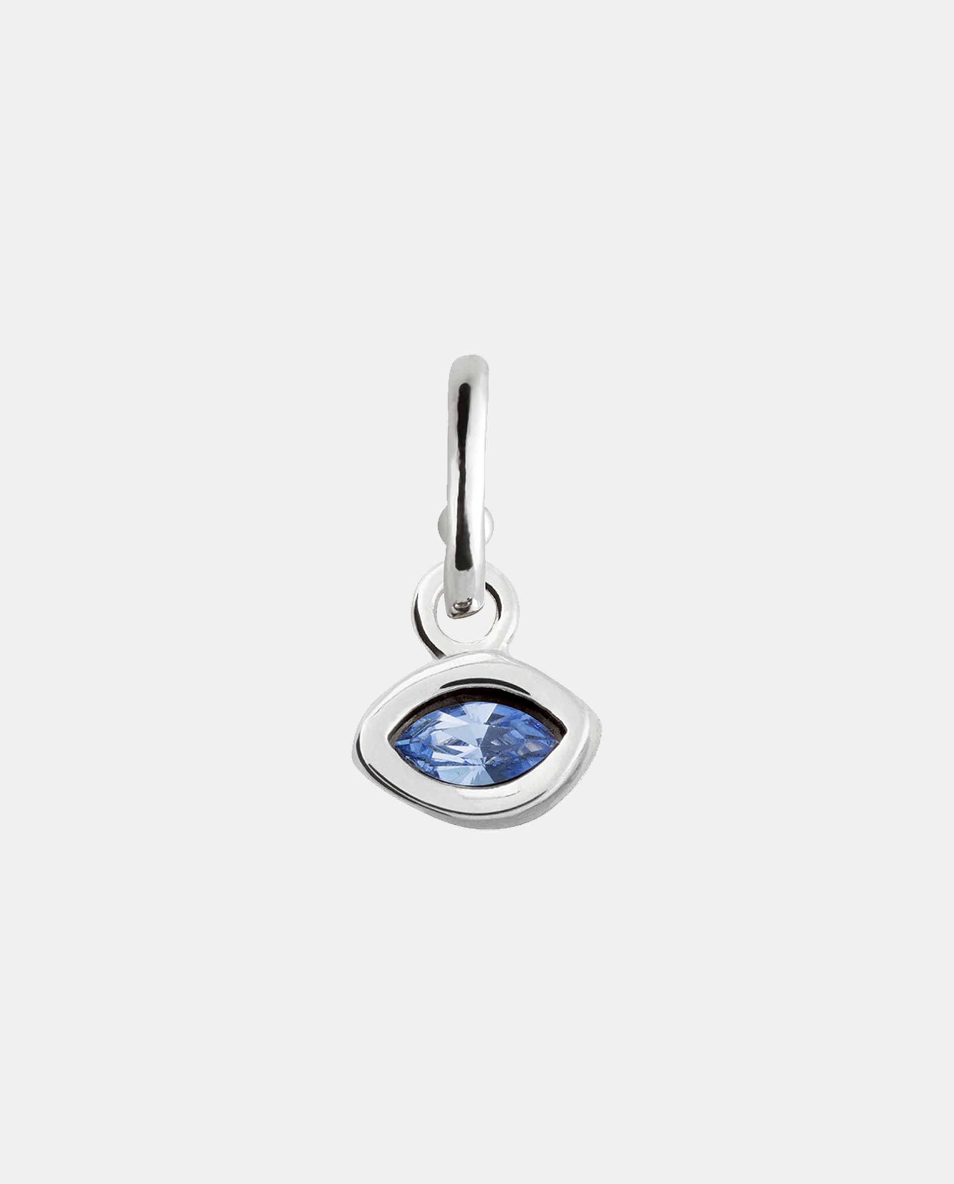 Charm de Piercing Banhado em Prata de Lei de Olho e Um Cristal Prata-1