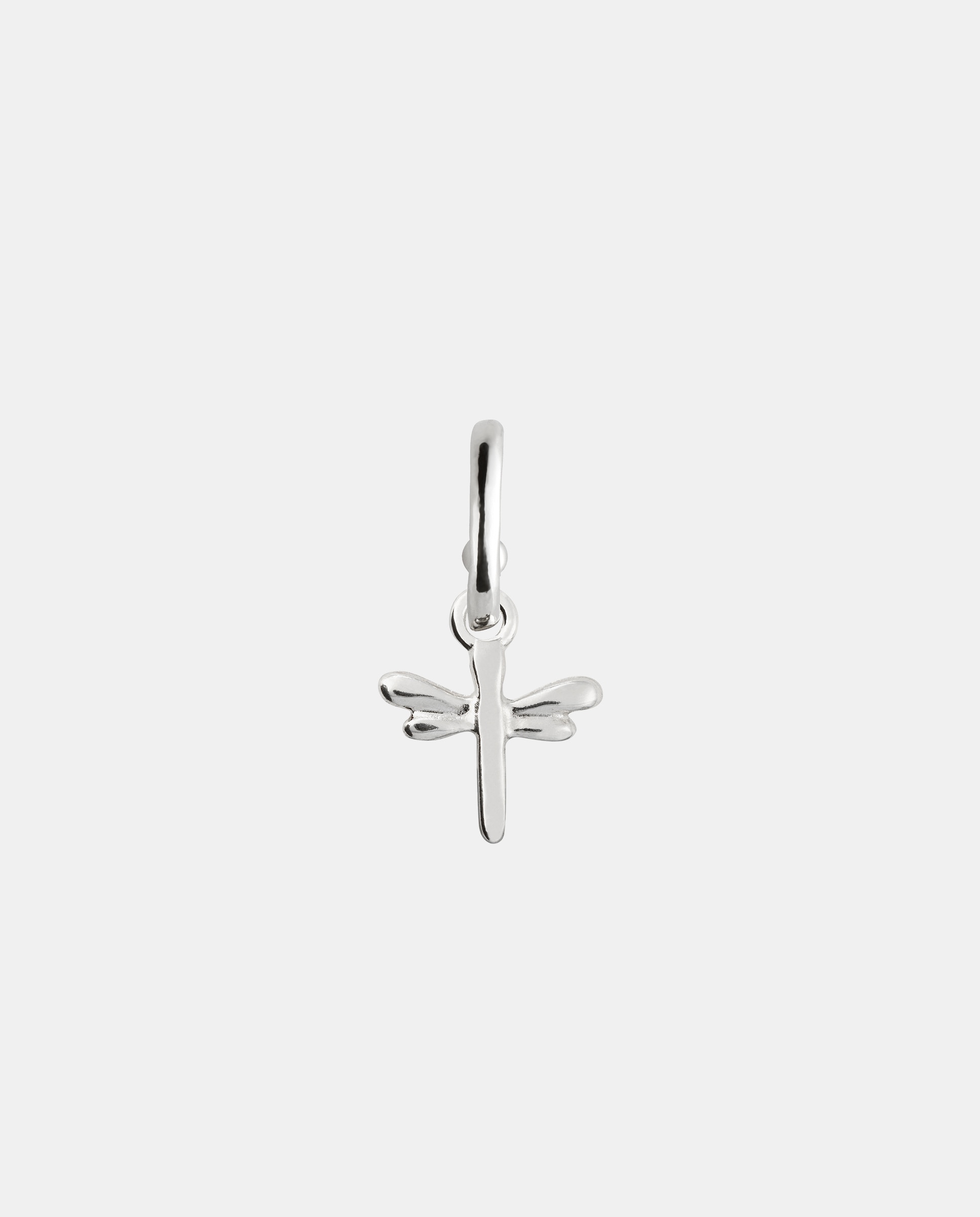 Charm de Piercing Banhado em Prata de Lei de Libélula Prata-1