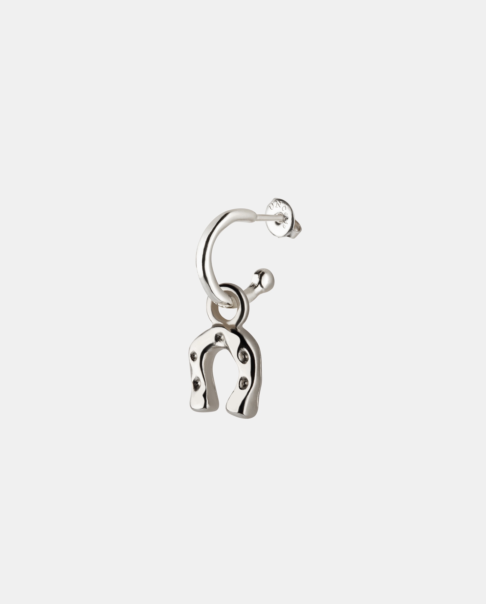 Charm de Piercing Banhado em Prata de Lei de Ferradura Prata-3