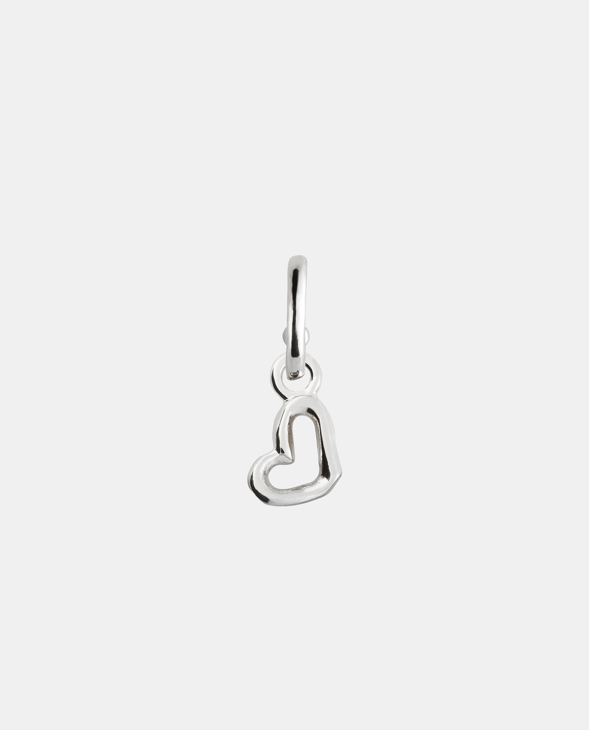 Charm de Piercing Banhado em Prata de Lei de Coração Prata-1