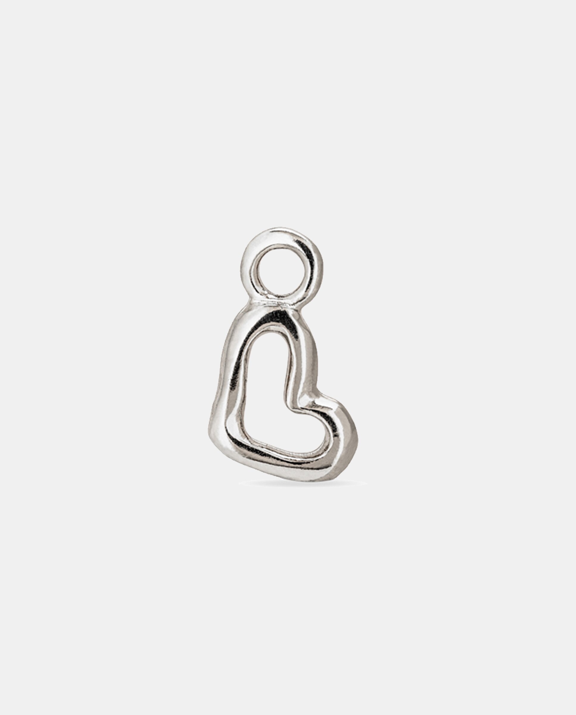 Charm de Piercing Banhado em Prata de Lei de Coração Prata-3