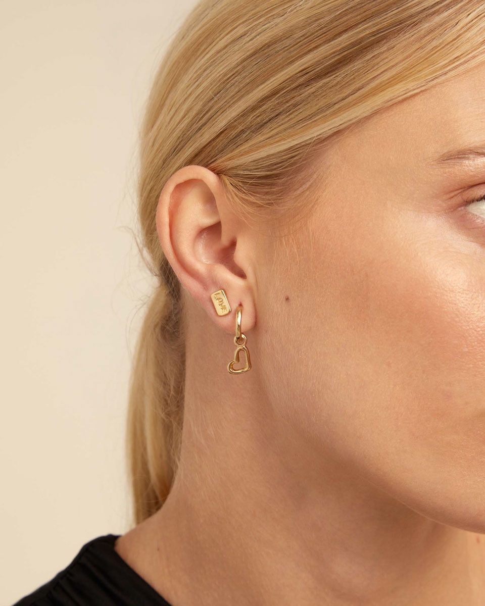 Charm de Piercing Banhado a Ouro de 18k de Coração Ouro-4