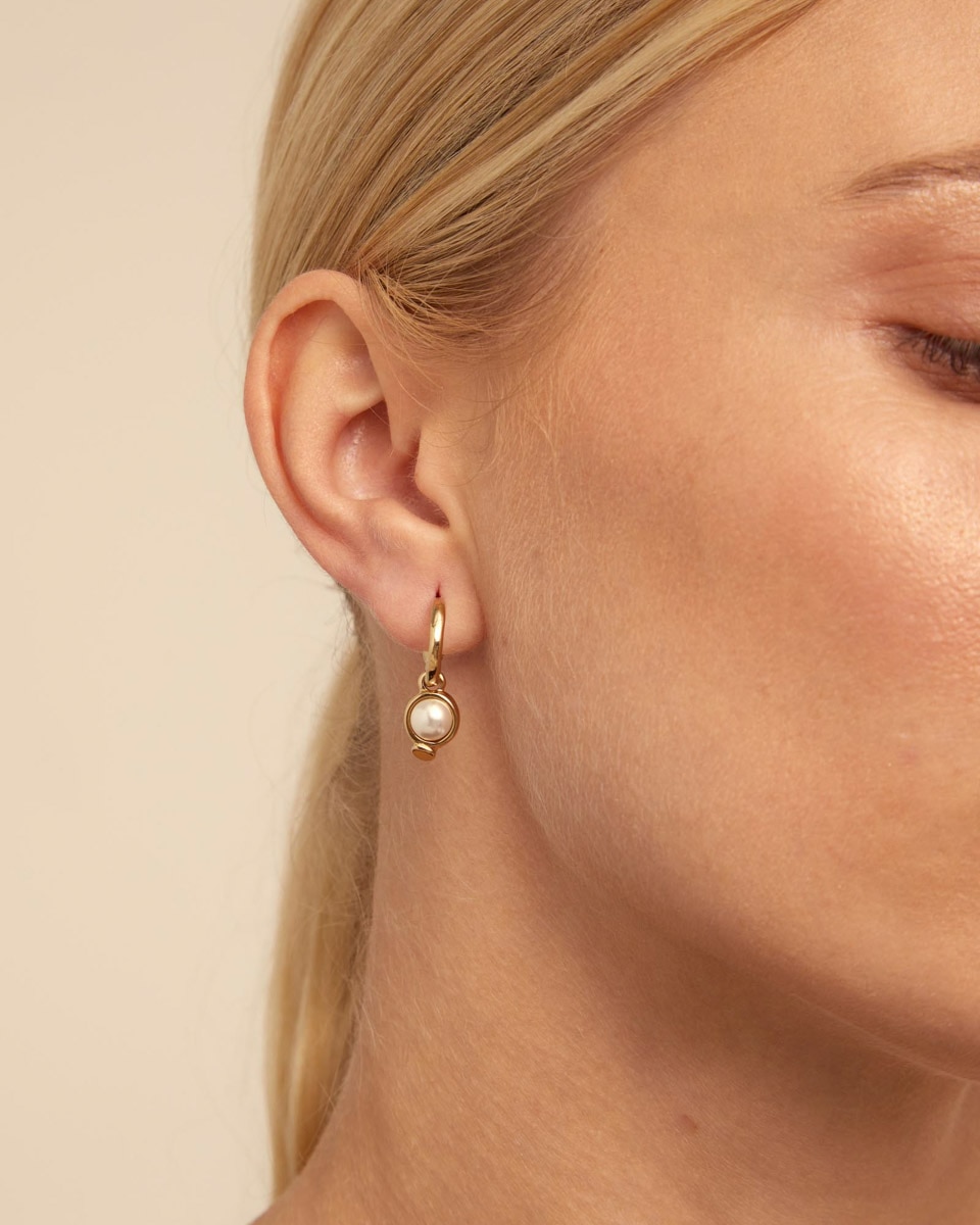 Charm de Piercing Banhado a Ouro de 18k de Círculo e Pérola Ouro-4