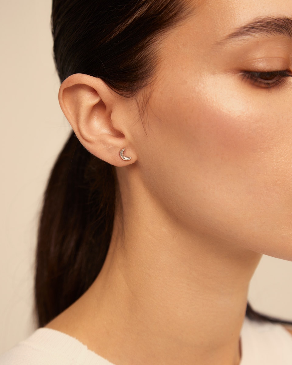 Piercing Banhado em Prata de Lei de Lua Prata-4