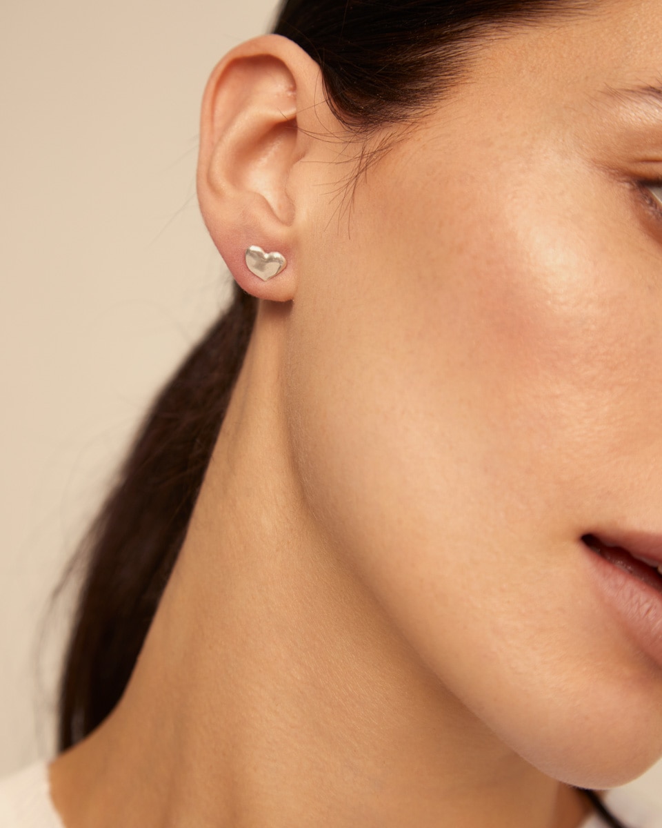 Piercing Banhado em Prata de Lei de Coração Prata-4