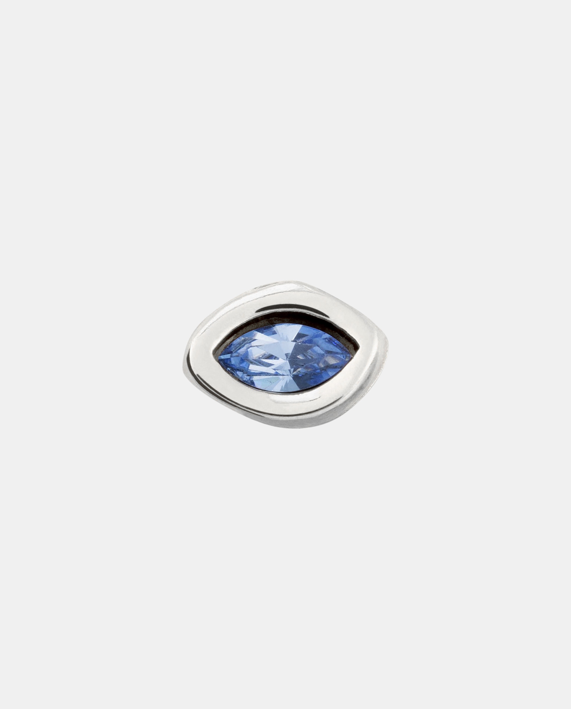 Piercing Banhado em Prata de Lei e Cristal Prata-1
