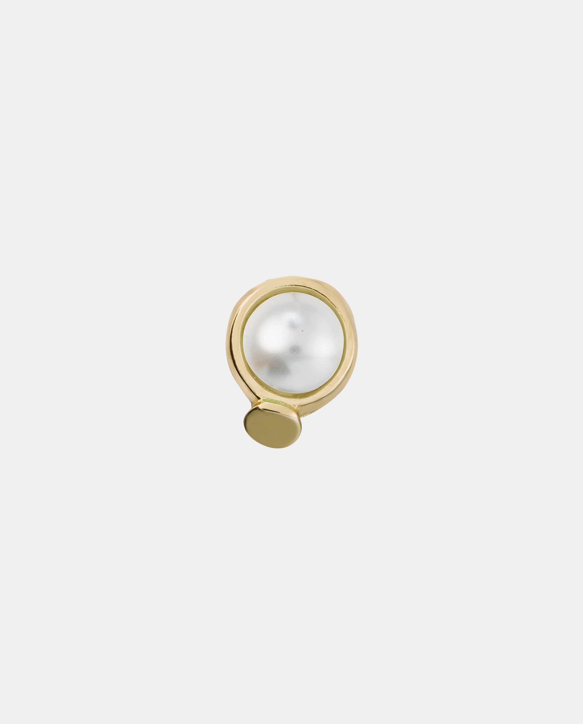 Piercing Banhado a Ouro 18k de Círculo Cravado e Pérola Ouro-1