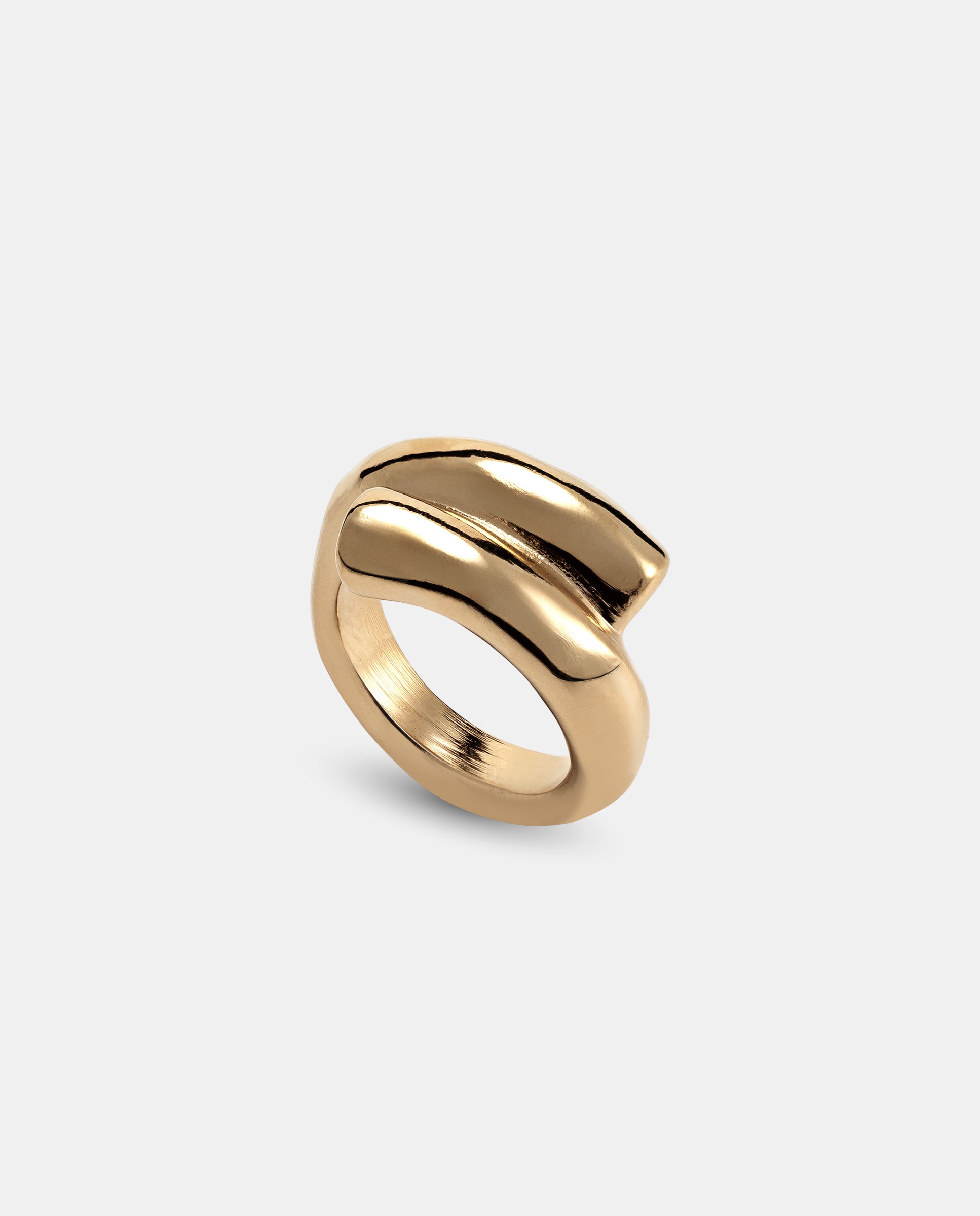Anel Banhado a Ouro 18k com Forma Tubular Ouro-1