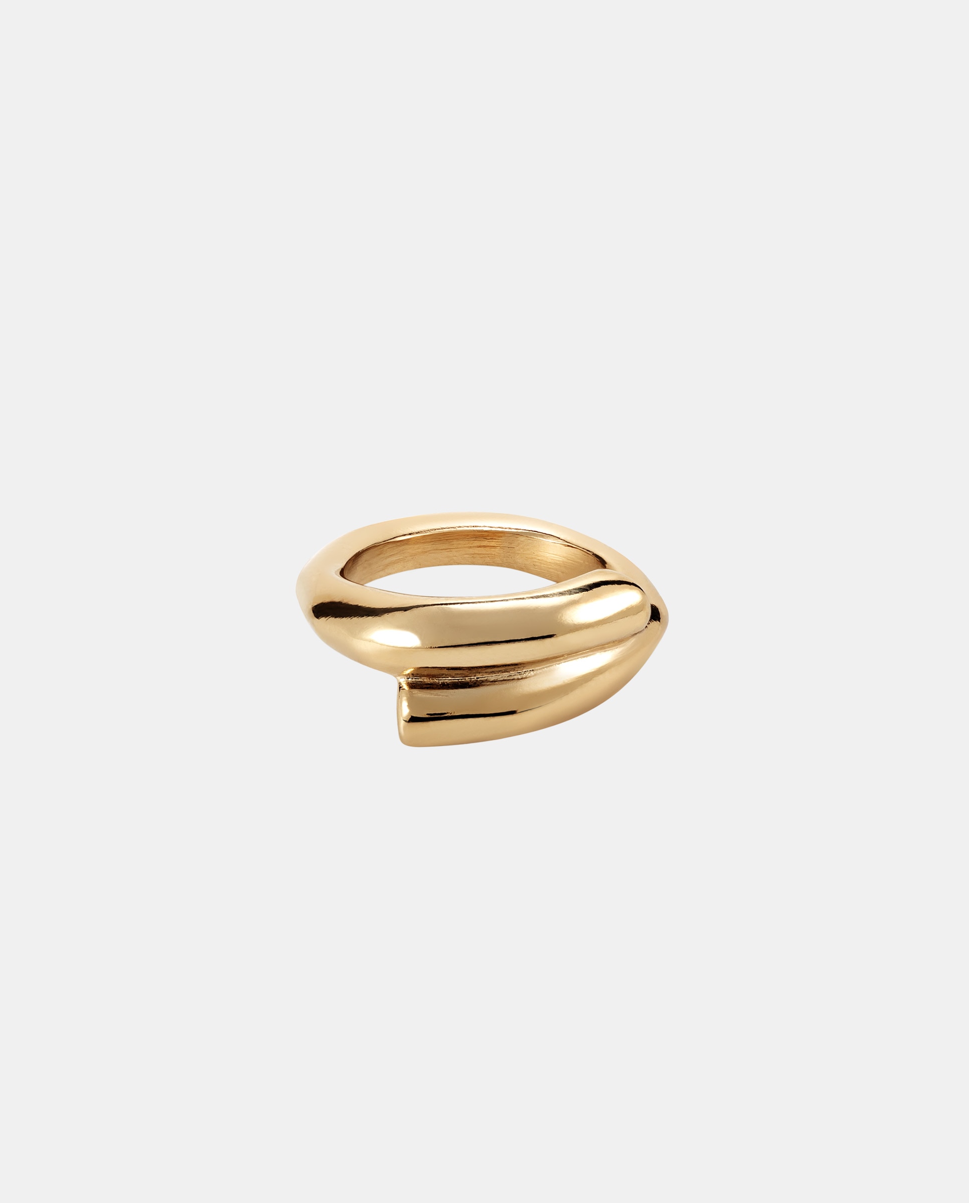 Anel Banhado a Ouro 18k com Forma Tubular Ouro-3