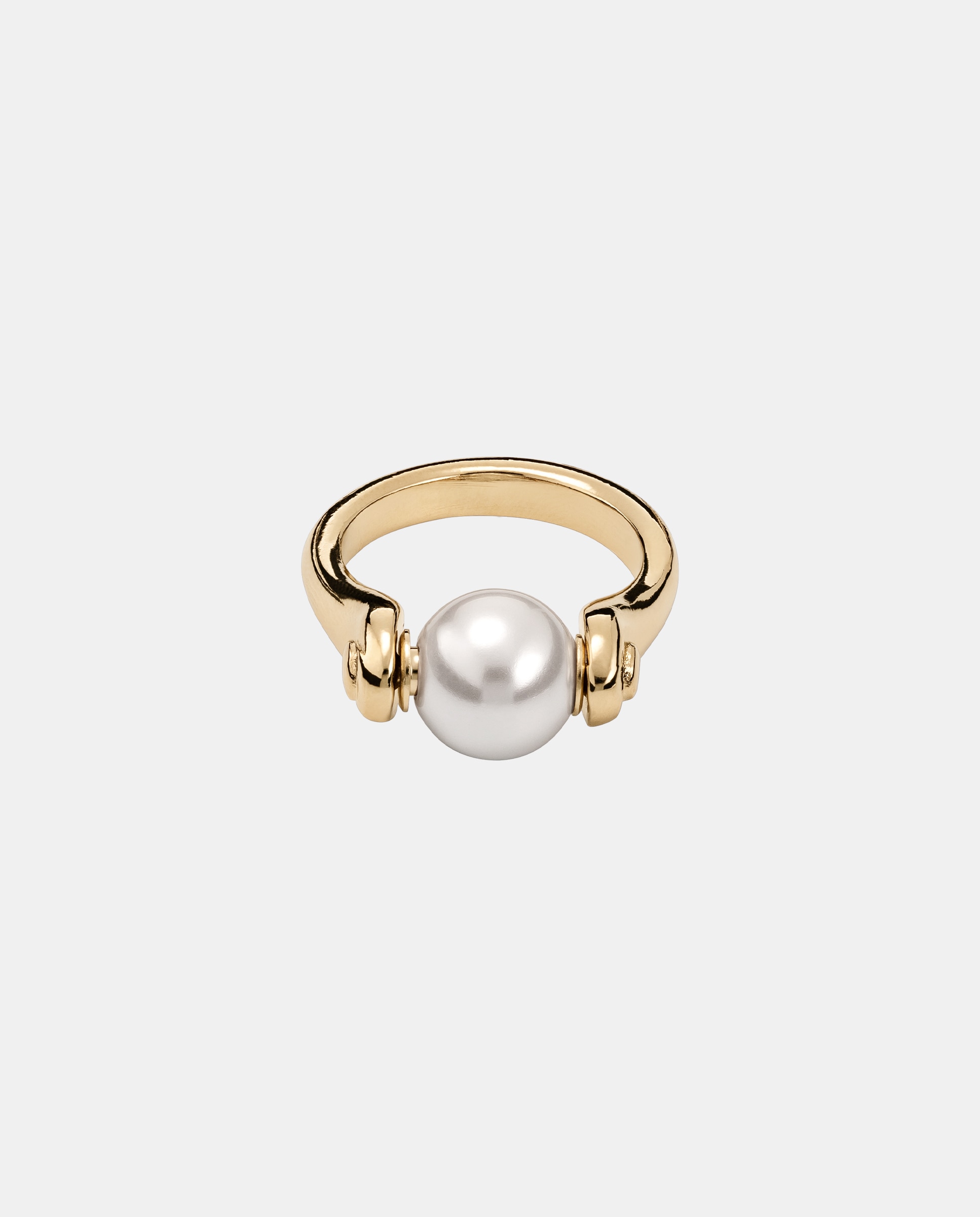 Anel Banhado a Ouro de 18k com Pérola Pequena Ouro-1