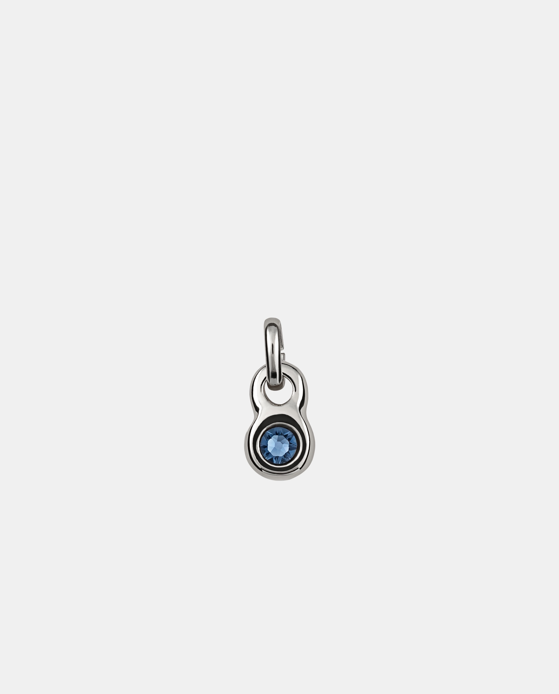 Charm Banhado em Prata de Lei com Forma Redonda e Cristal Prata-1