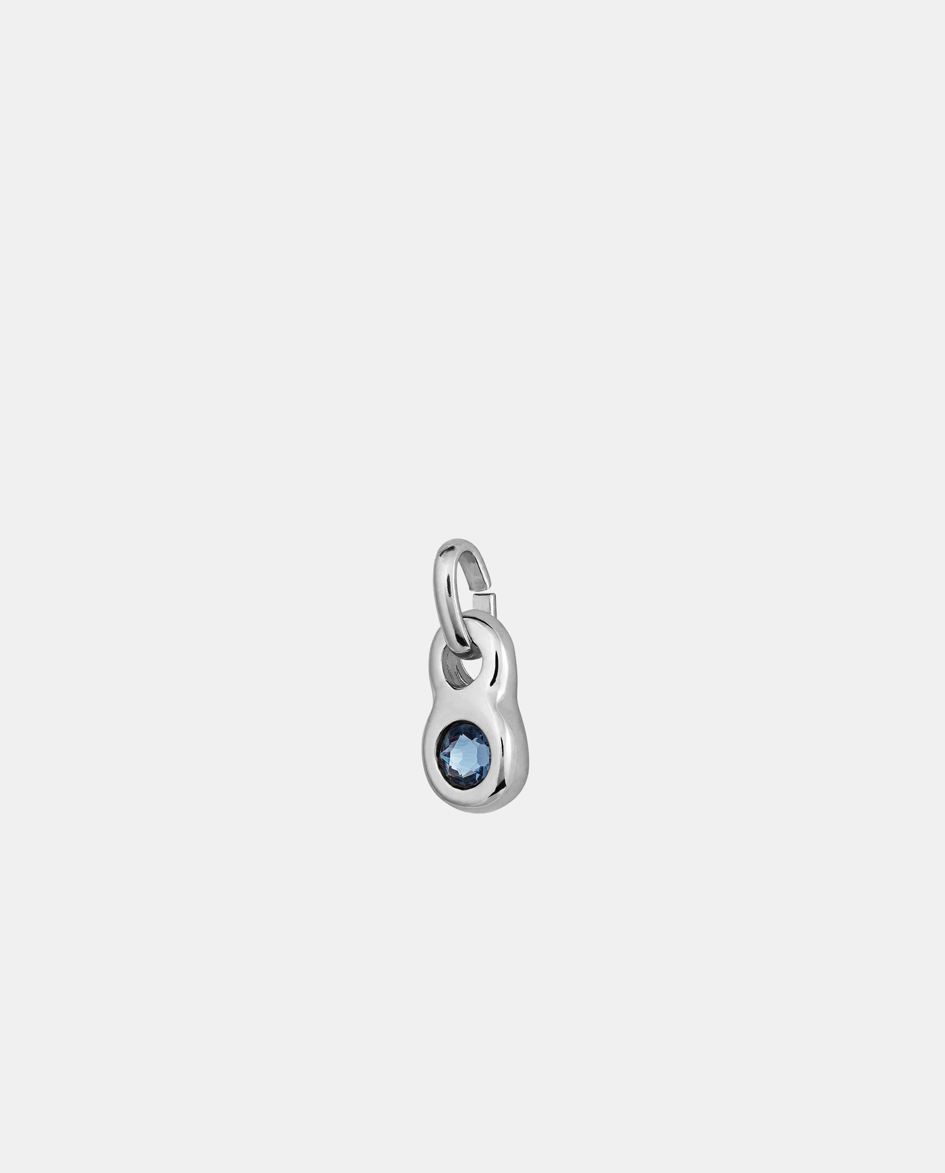 Charm Banhado em Prata de Lei com Forma Redonda e Cristal Prata-3