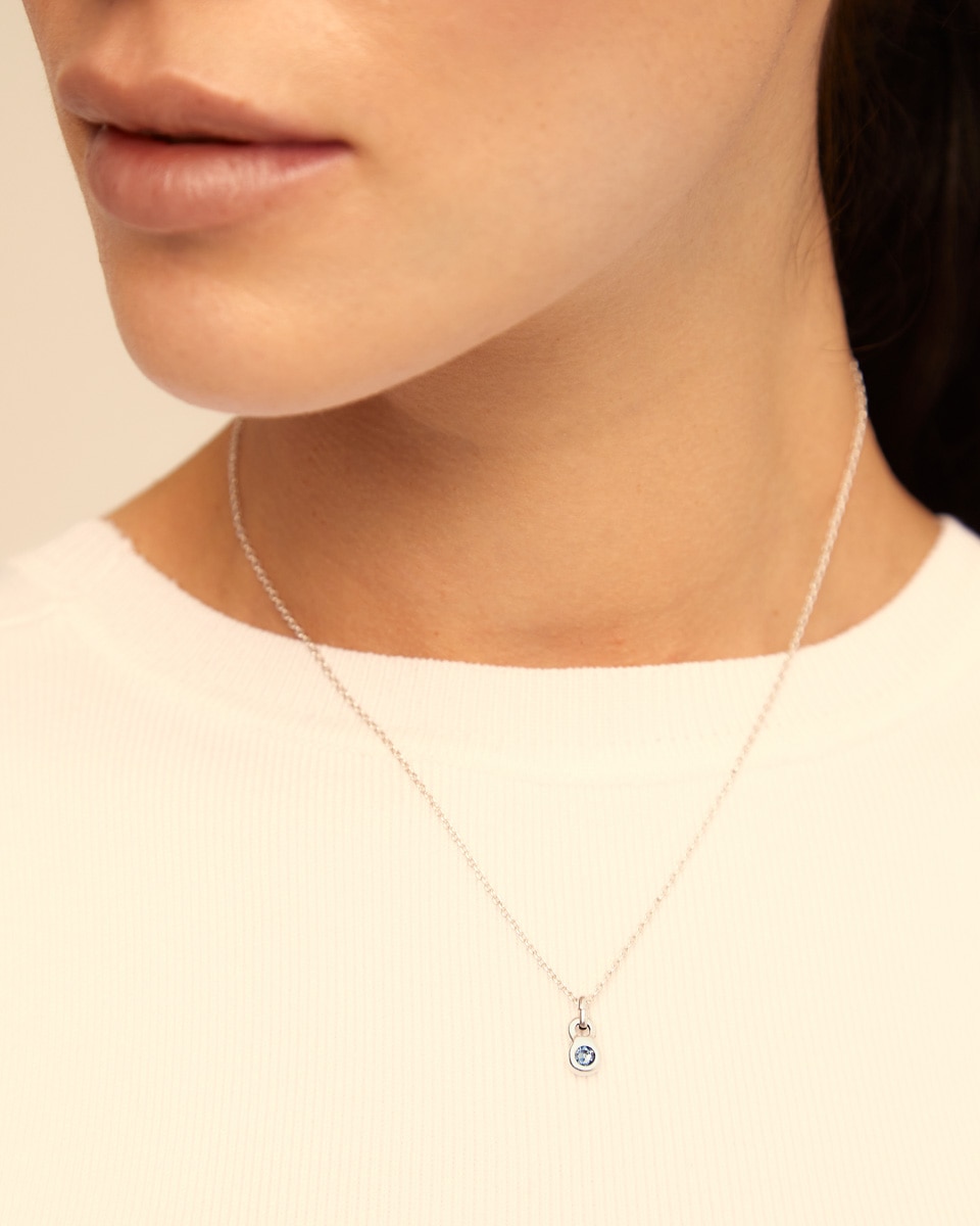 Charm Banhado em Prata de Lei com Forma Redonda e Cristal Prata-4