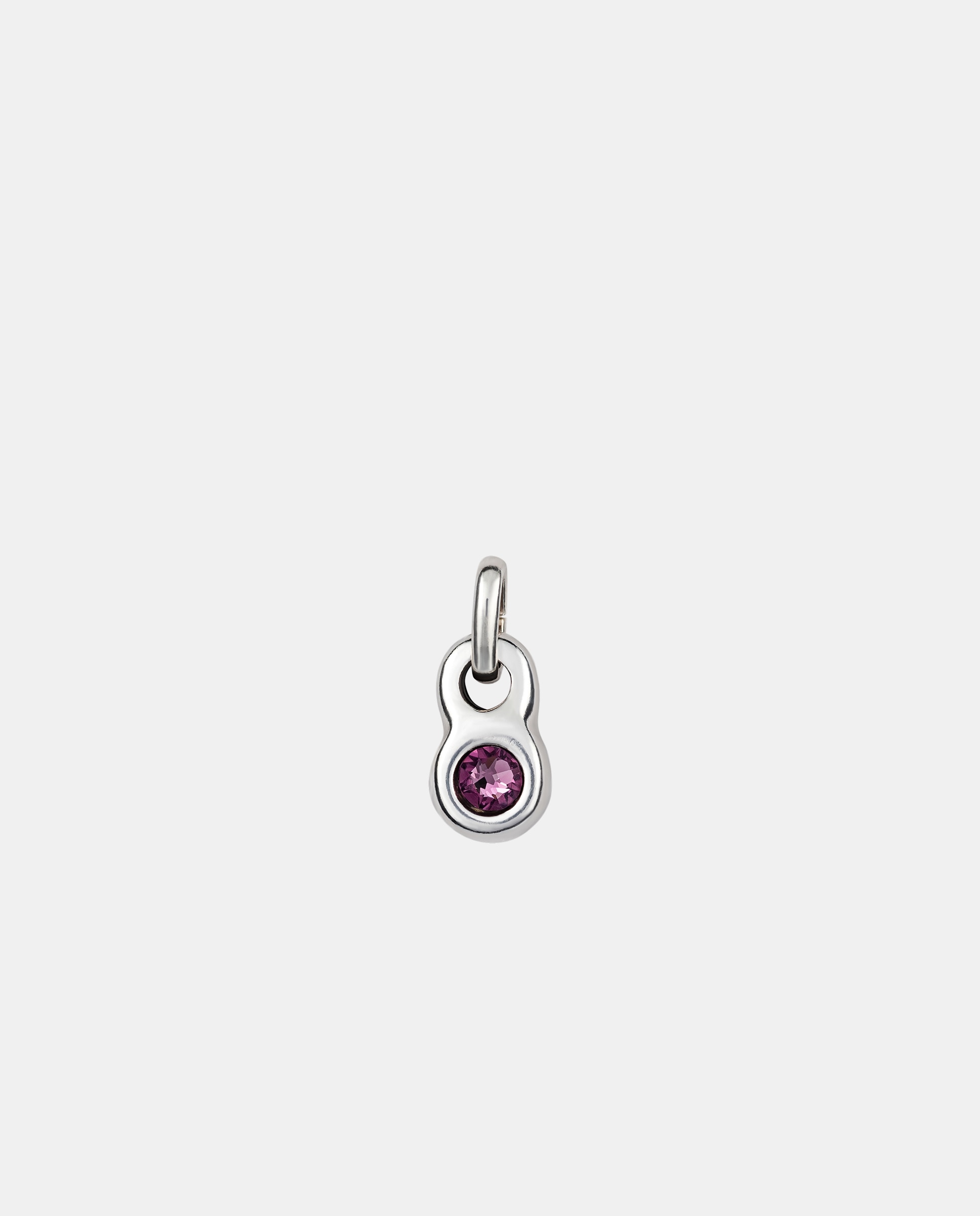 Imagem 0 de Charm Banhado em Prata de Lei com Forma Redonda e Cristal Rosa