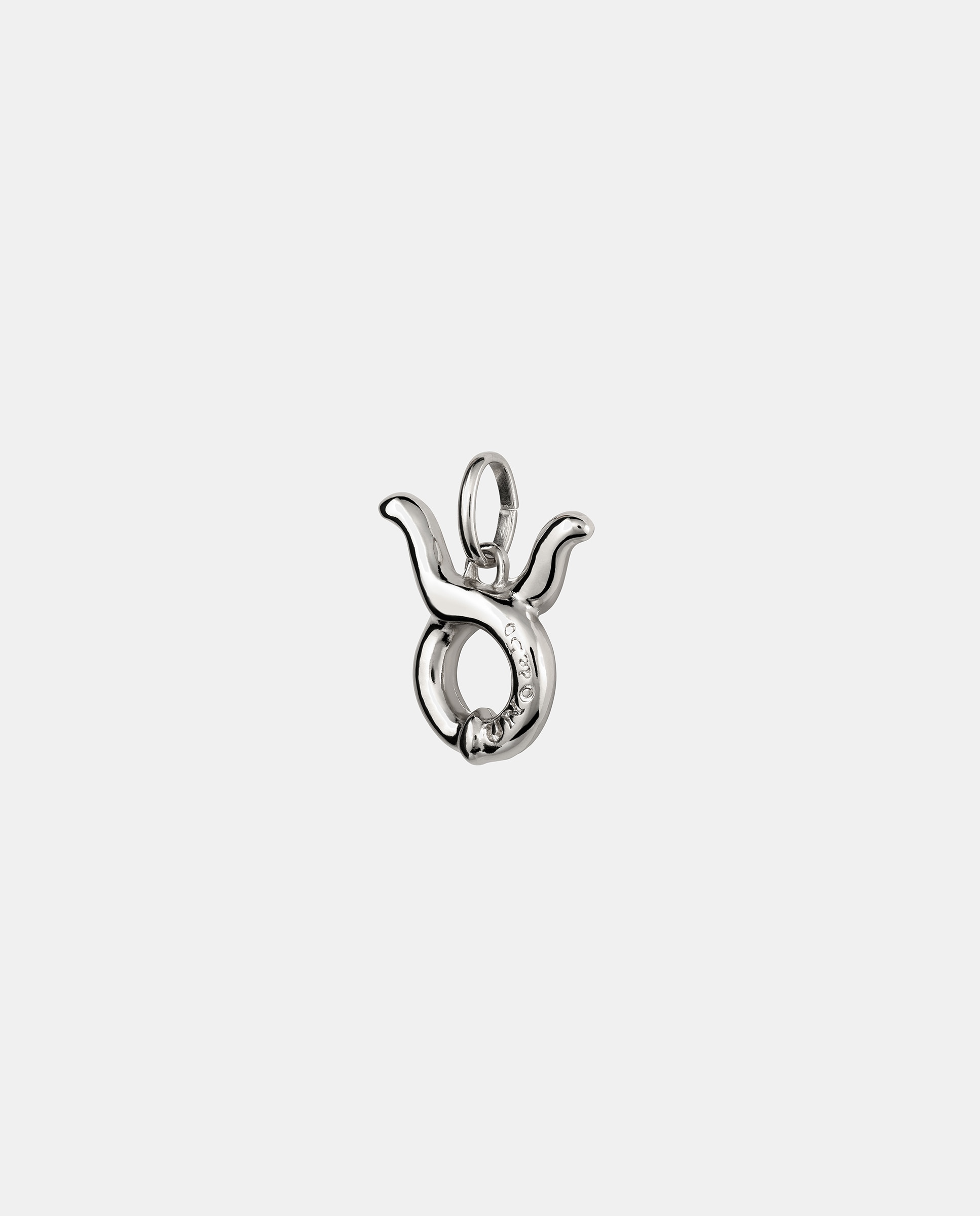 Charm Banhado em Prata de Lei com Forma de Signo Touro Prata-2
