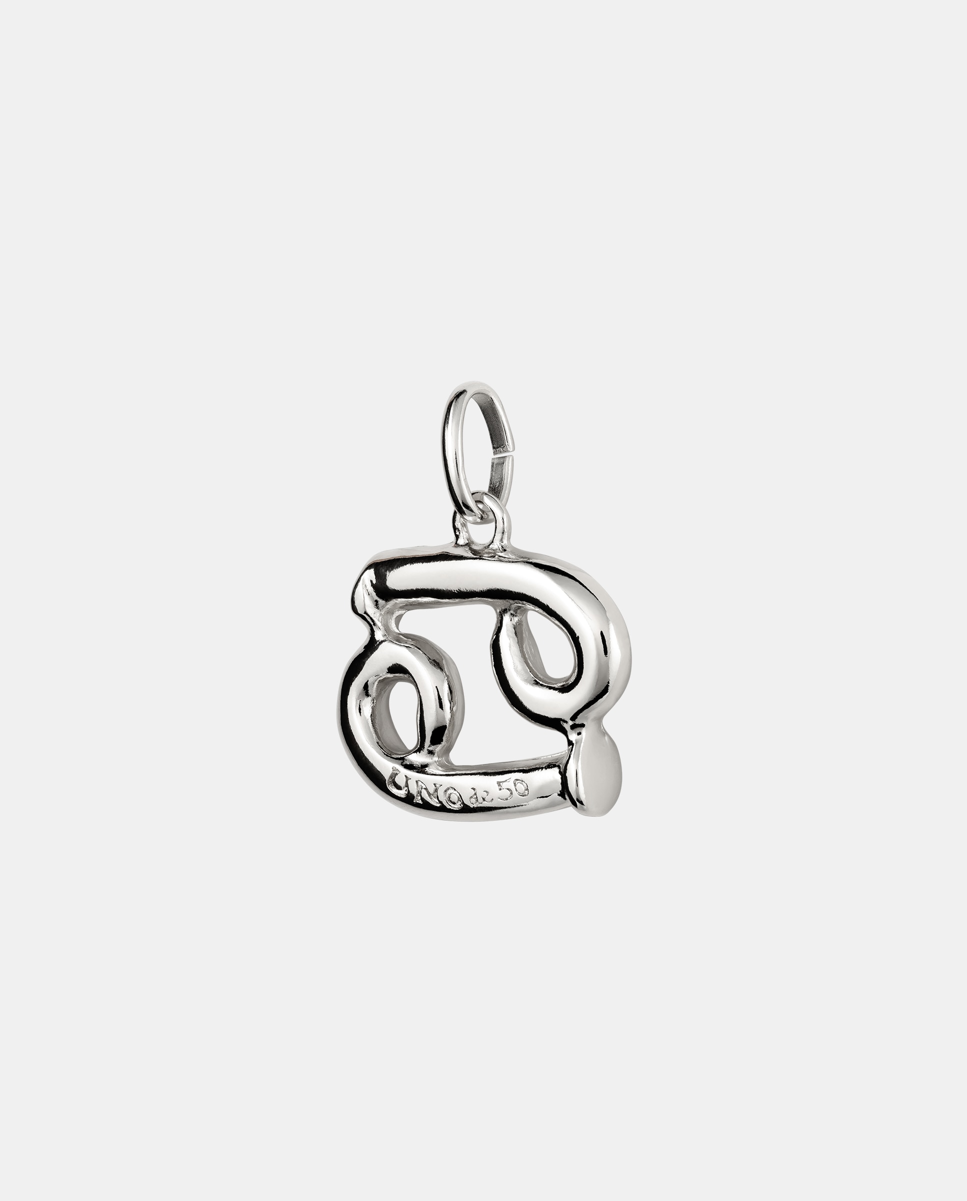 Charm Banhado em Prata de Lei com Forma de Signo Câncer Prata-2