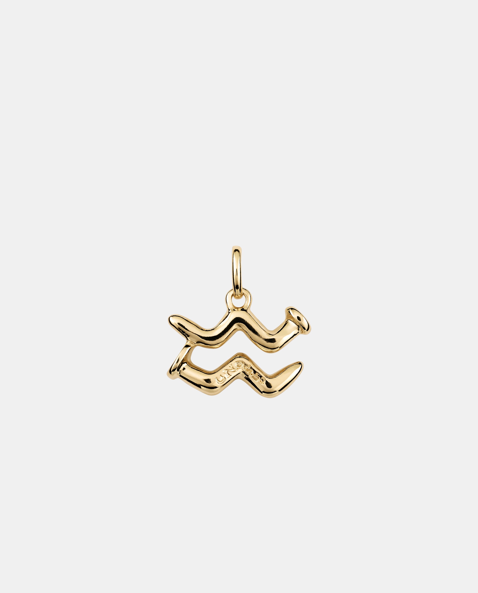 Charm Banhado a Ouro de 18k com Forma de Signo Aquário Ouro-1