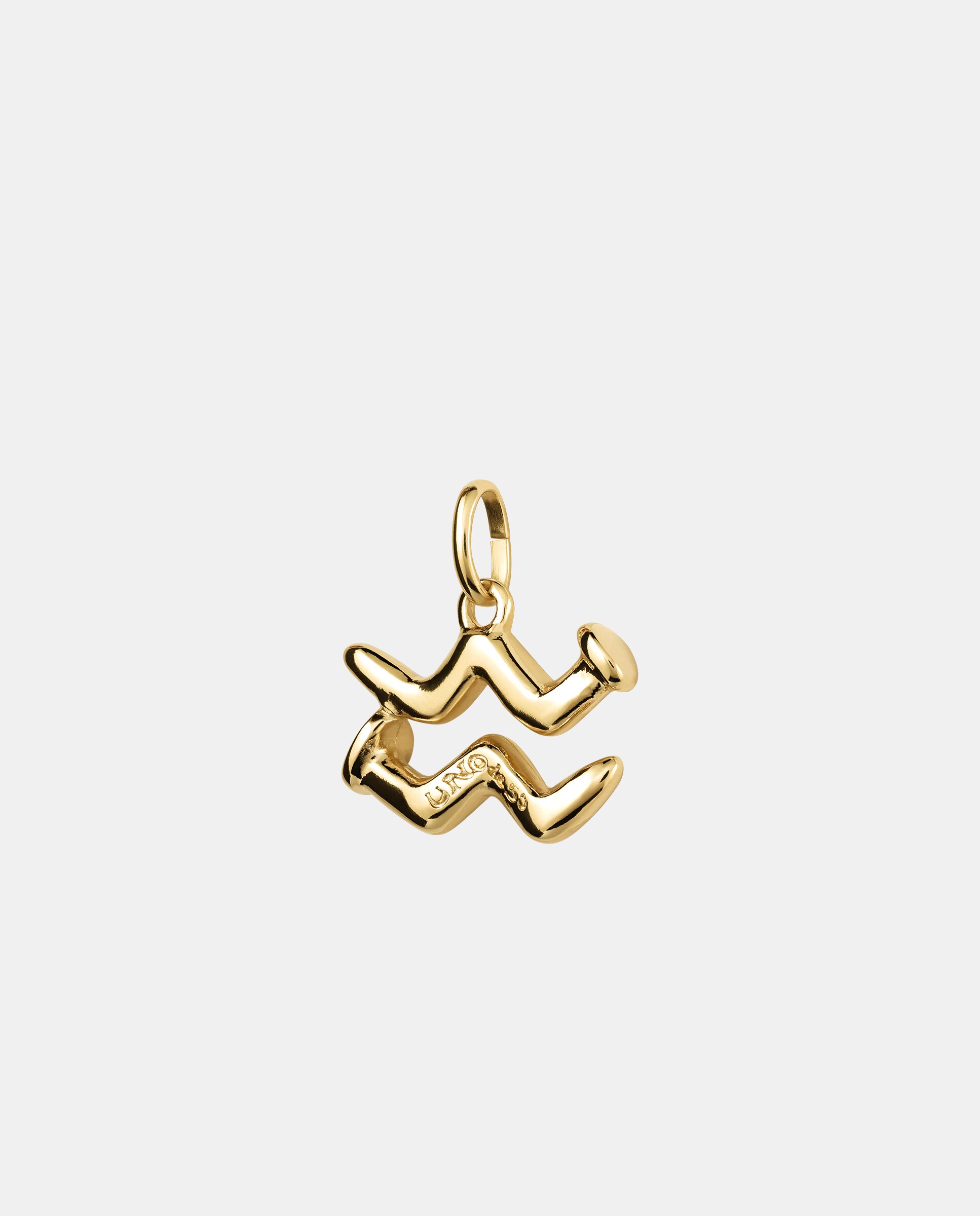 Charm Banhado a Ouro de 18k com Forma de Signo Aquário Ouro-2