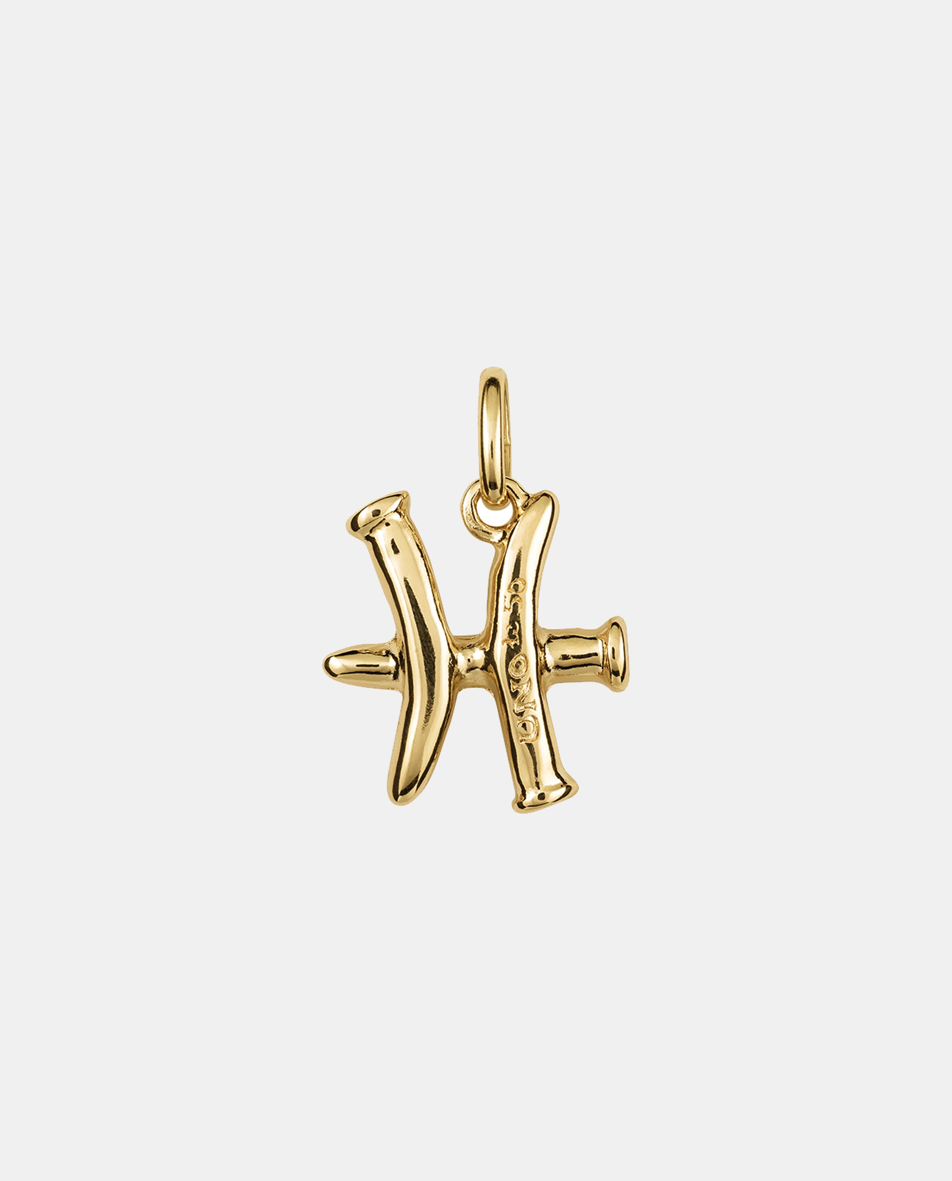 Charm Banhado a Ouro de 18k com Forma de Signo Peixes Ouro-1