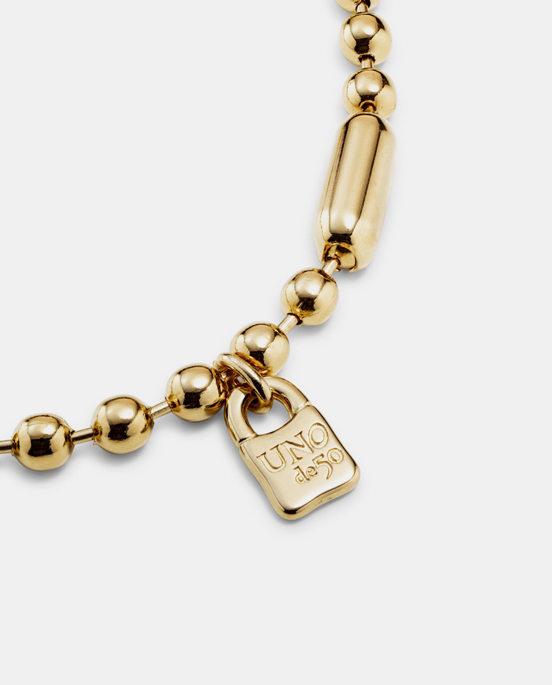 Colar Banhado a Ouro de 18k com Contas Esféricas Ouro-4