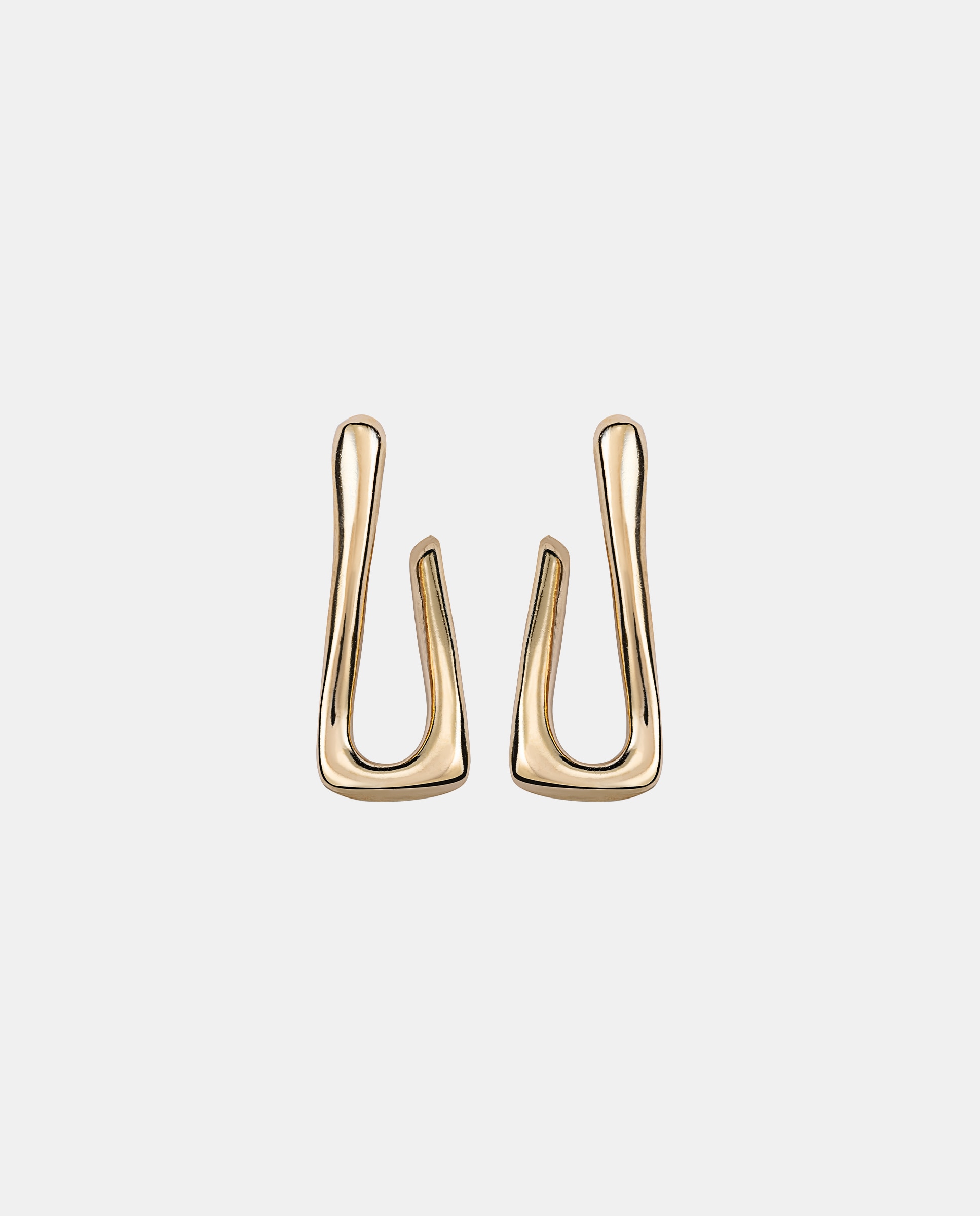 Brincos Banhados a Ouro de 18k com Forma de Elo Ouro-1