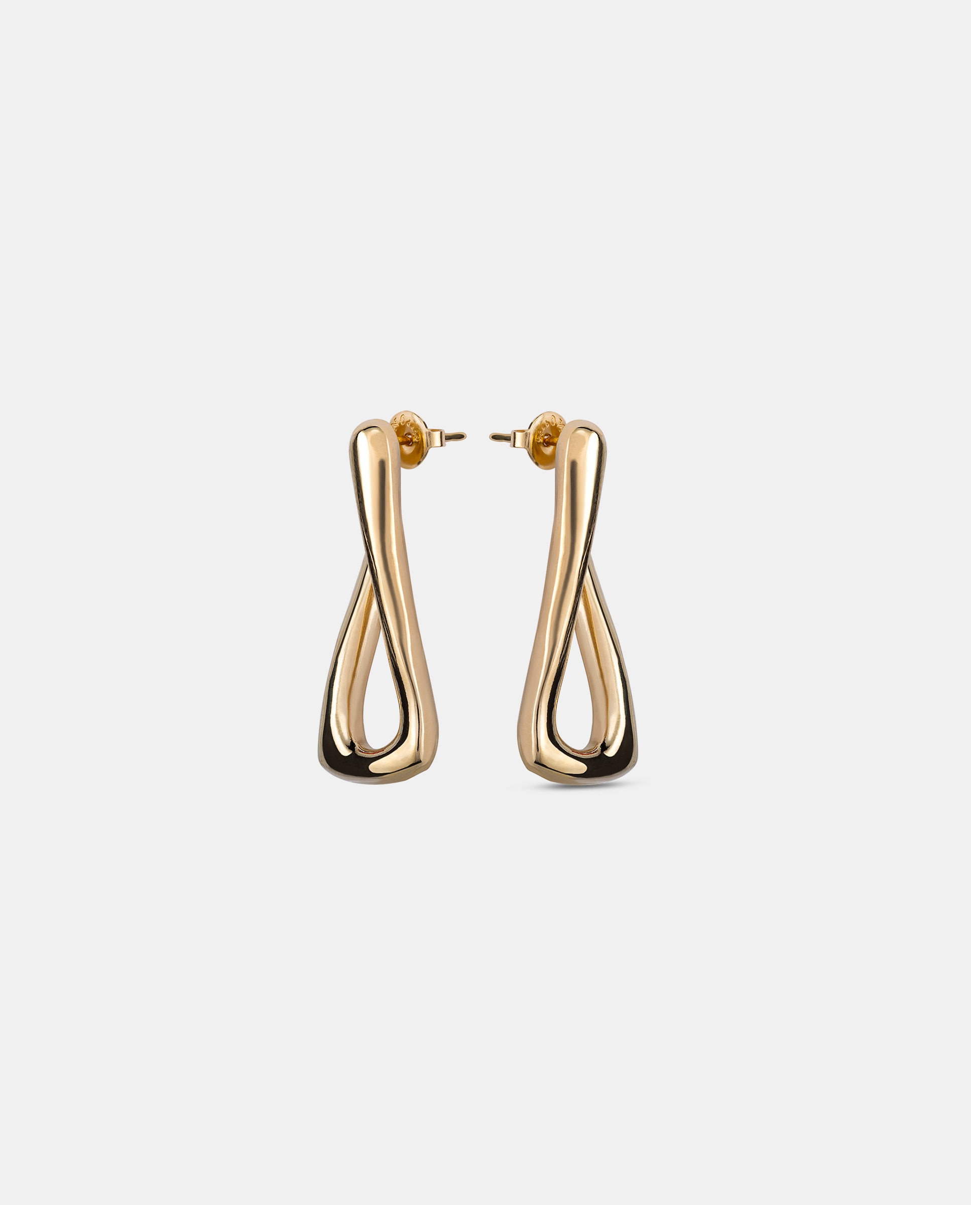 Brincos Banhados a Ouro de 18k com Forma de Elo Ouro-3
