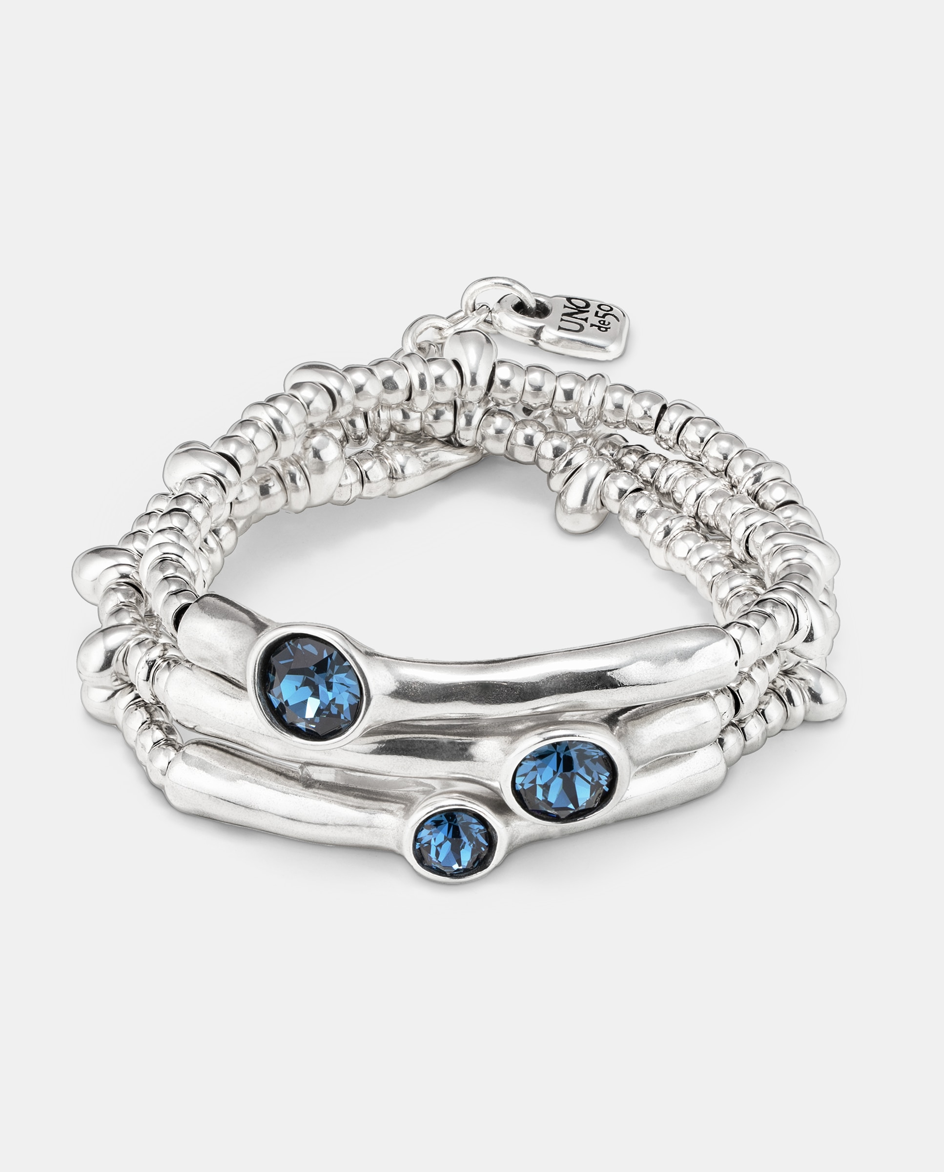 Pulseira Banhada em Prata de Lei com Cristal Prata-1