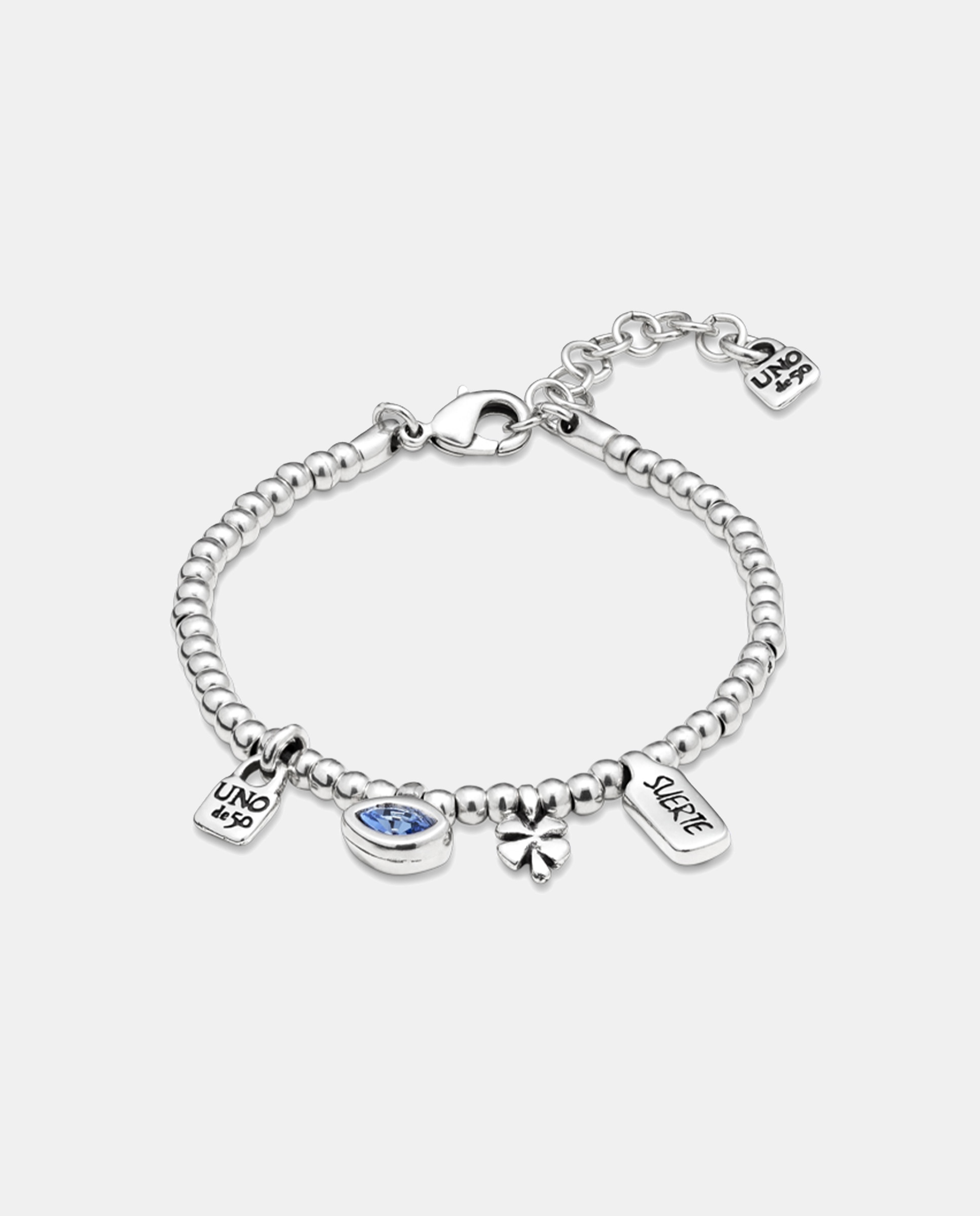 Pulseira Banhada em Prata de Lei e Cristal Prata-1