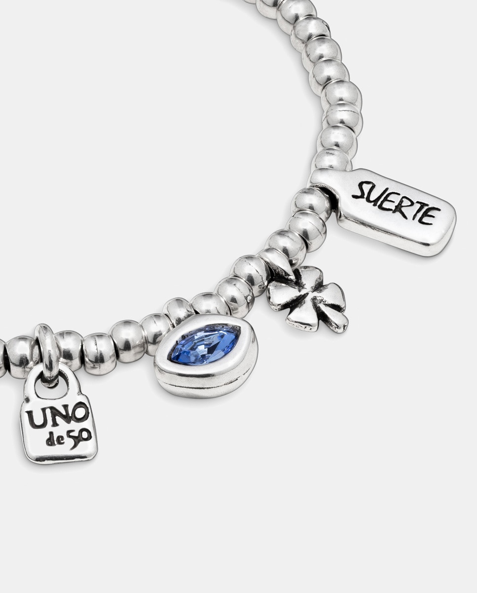 Pulseira Banhada em Prata de Lei e Cristal Prata-4