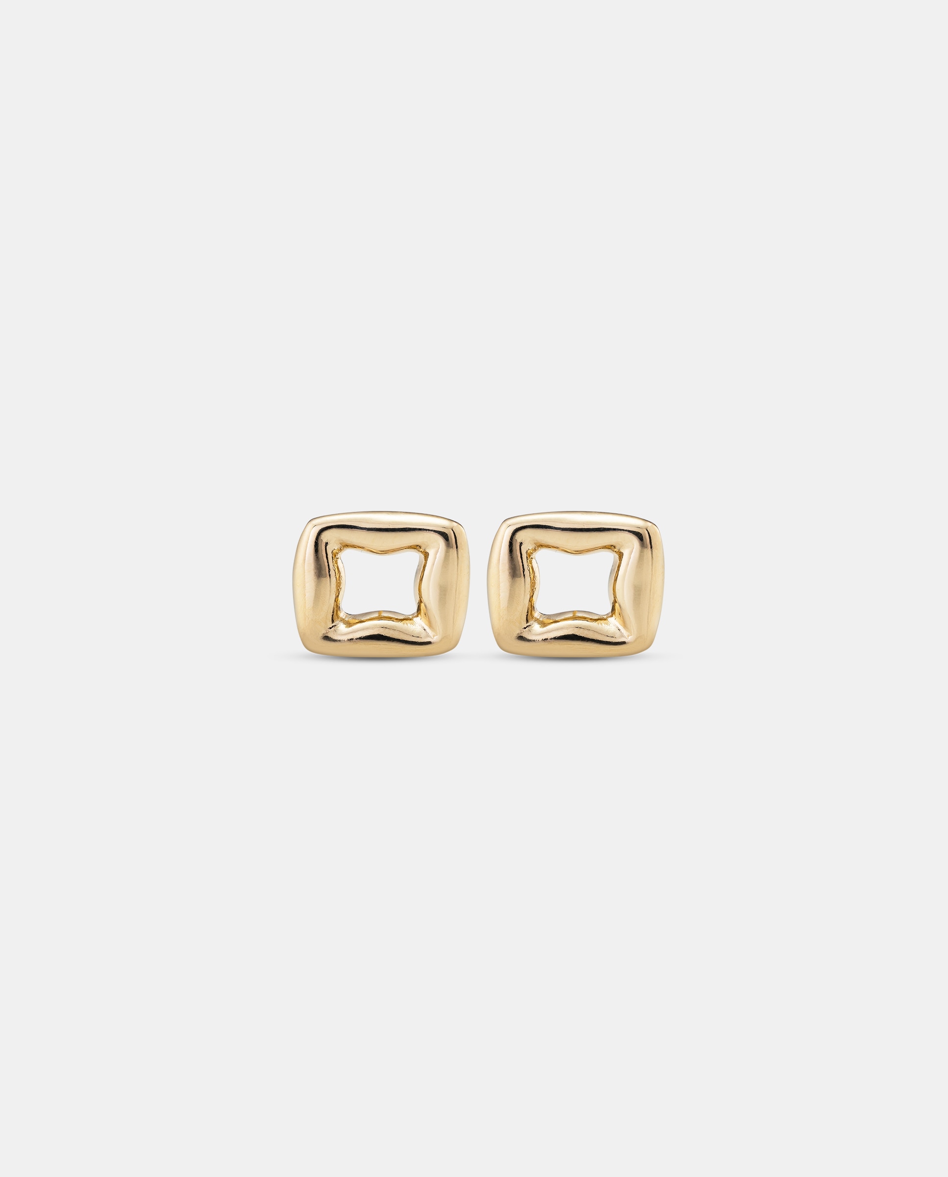 Brincos Banhados a Ouro 18k com Forma de Elo Pequeno Ouro-1