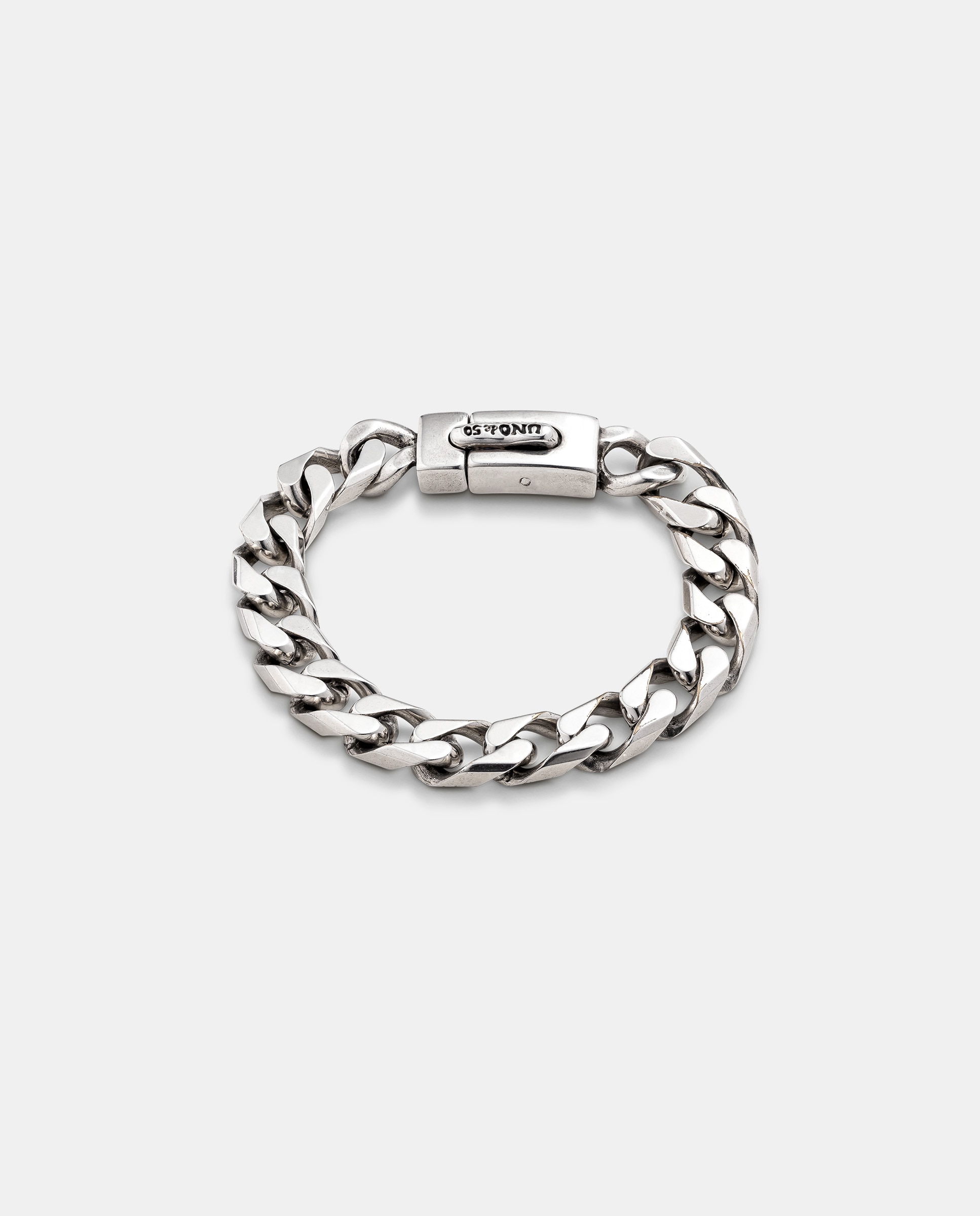Imagem 0 de Pulseira Banhada em Prata de Lei de Corrente Barbada Pisada Média