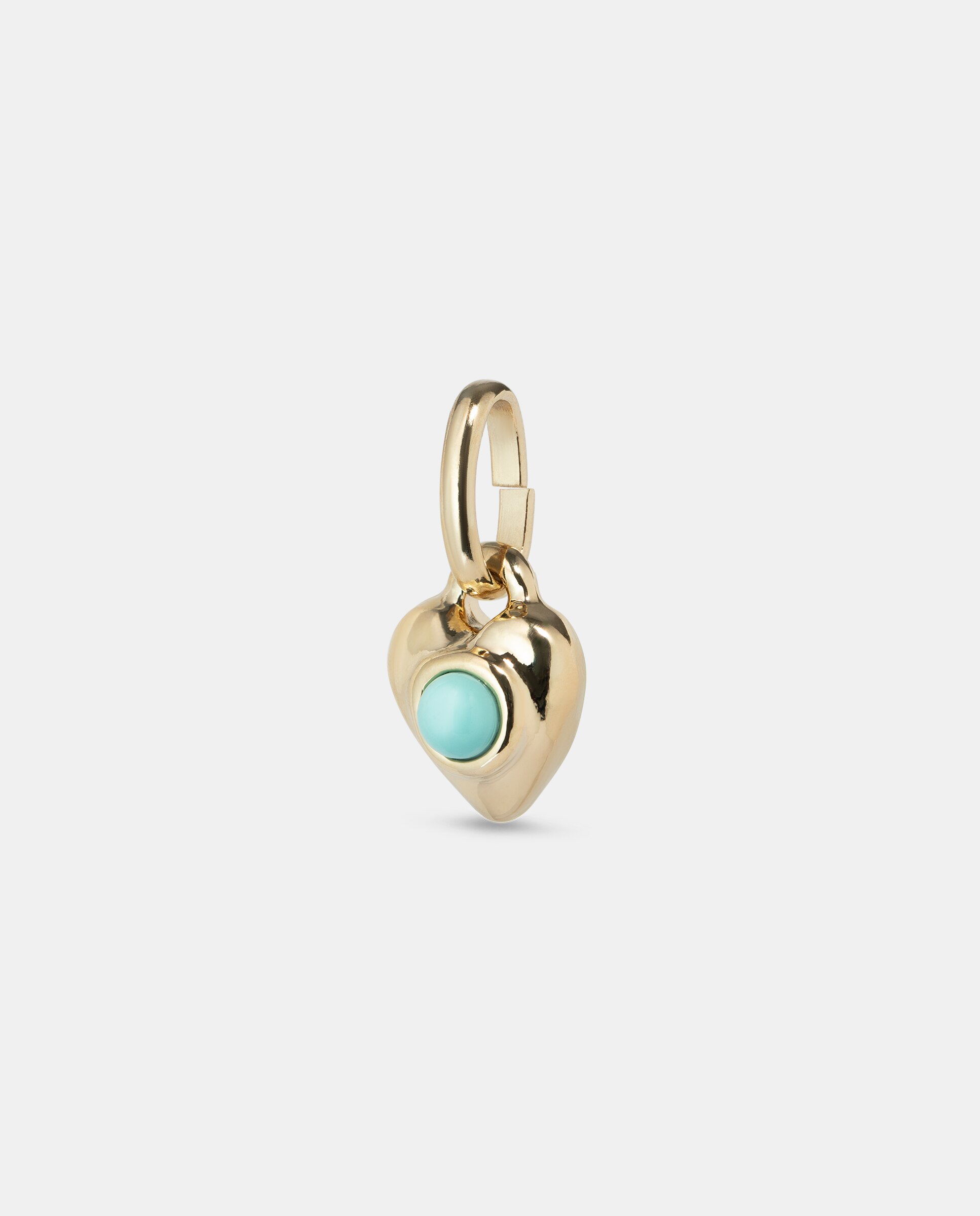 Charm Banhado a Ouro 18k com Forma de Coração e Cristal de Murano Ouro-2