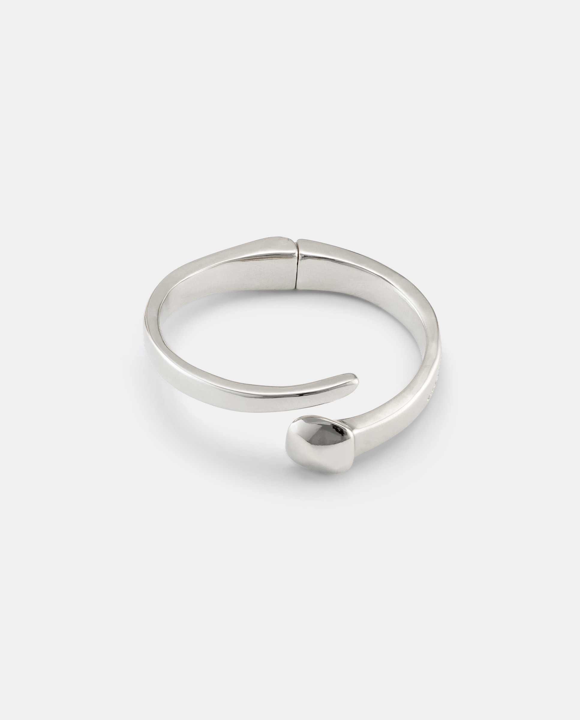 Pulseira Banhada em Prata de Lei de Fundição com Mola Oculta e Forma de Prego Prata-1