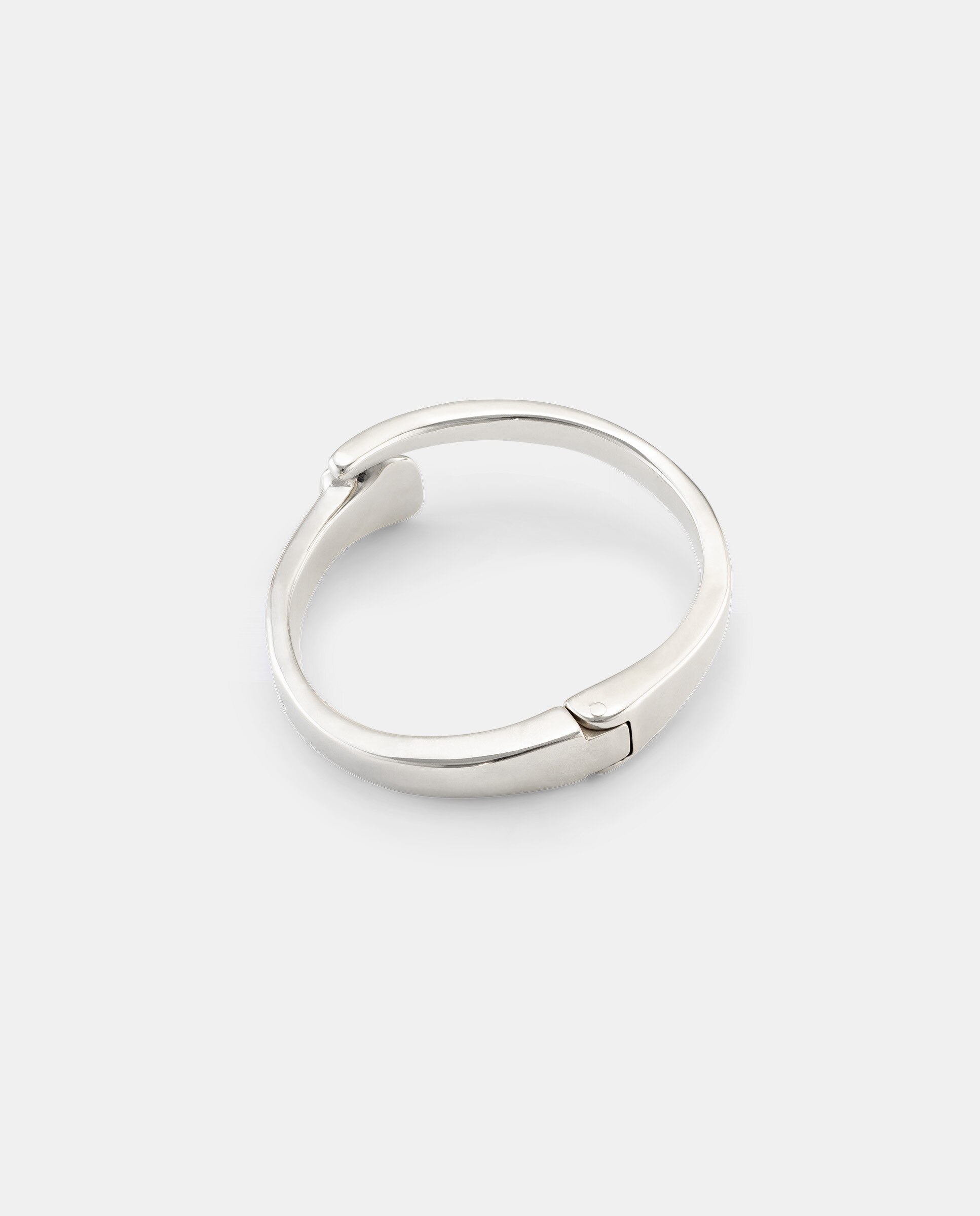Pulseira Banhada em Prata de Lei de Fundição com Mola Oculta e Forma de Prego Prata-2