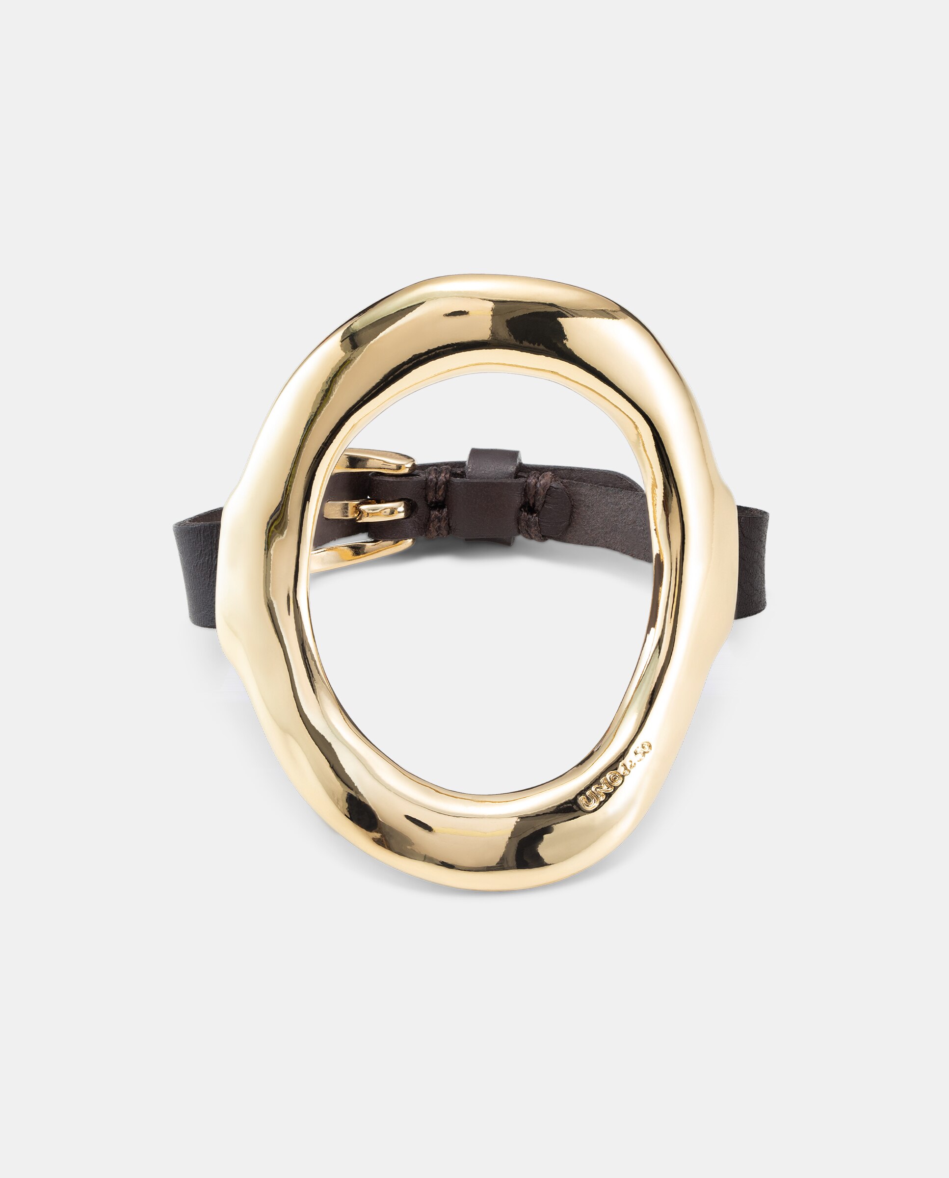Pulseira Banhada a Ouro 18k com Fecho de Couro com Fivela Ouro-1