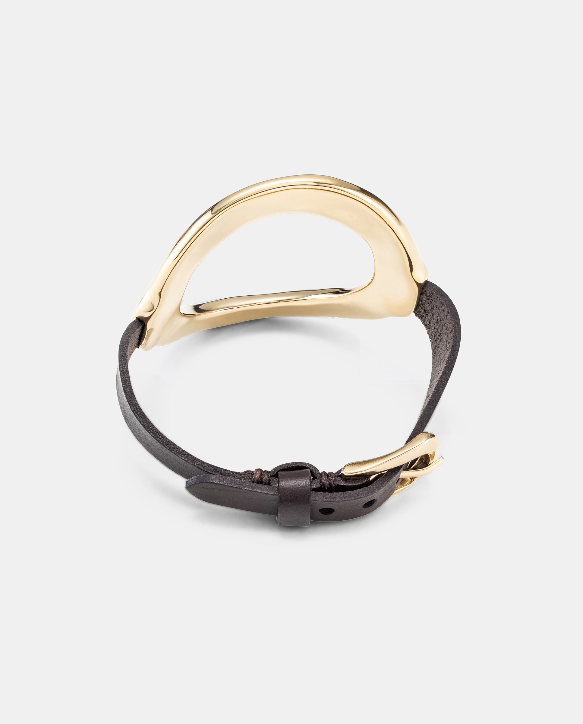 Pulseira Banhada a Ouro 18k com Fecho de Couro com Fivela Ouro-2