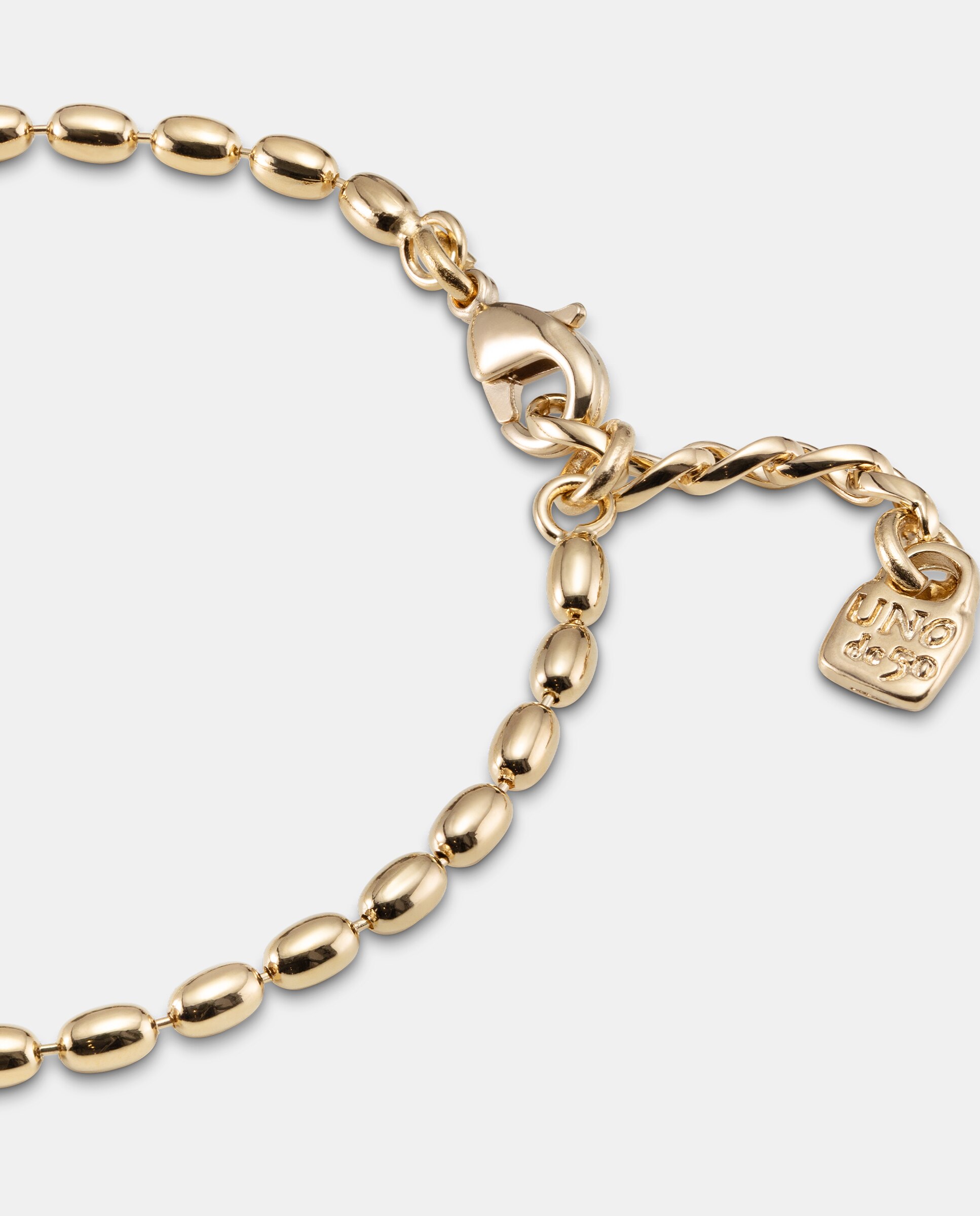 Pulseira de Corrente de Elos Ovais Pequenos Banhados a Ouro 18k Ouro-3