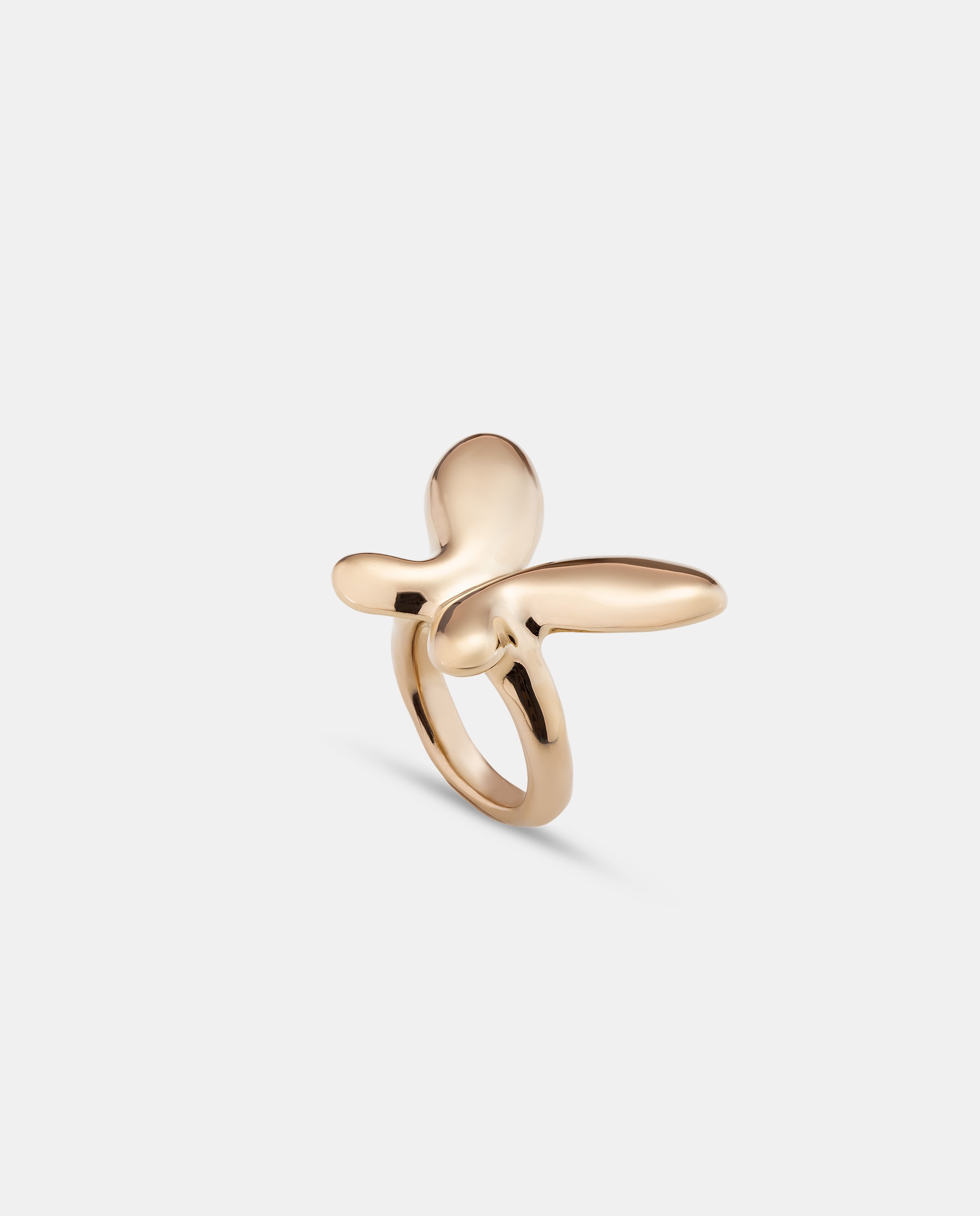 Anel Banhado a Ouro 18k com Forma de Borboleta Média Ouro-1