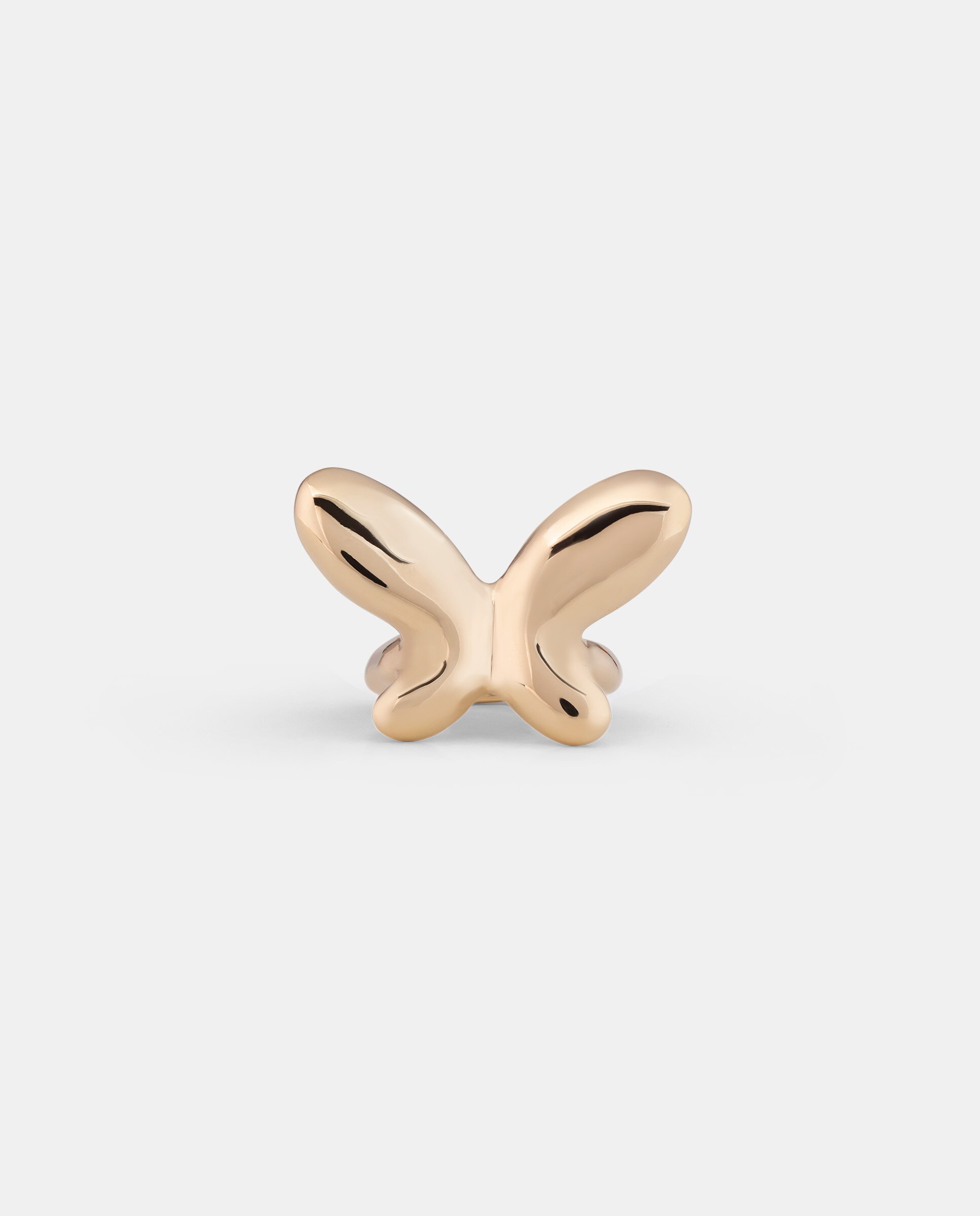 Anel Banhado a Ouro 18k com Forma de Borboleta Média Ouro-2