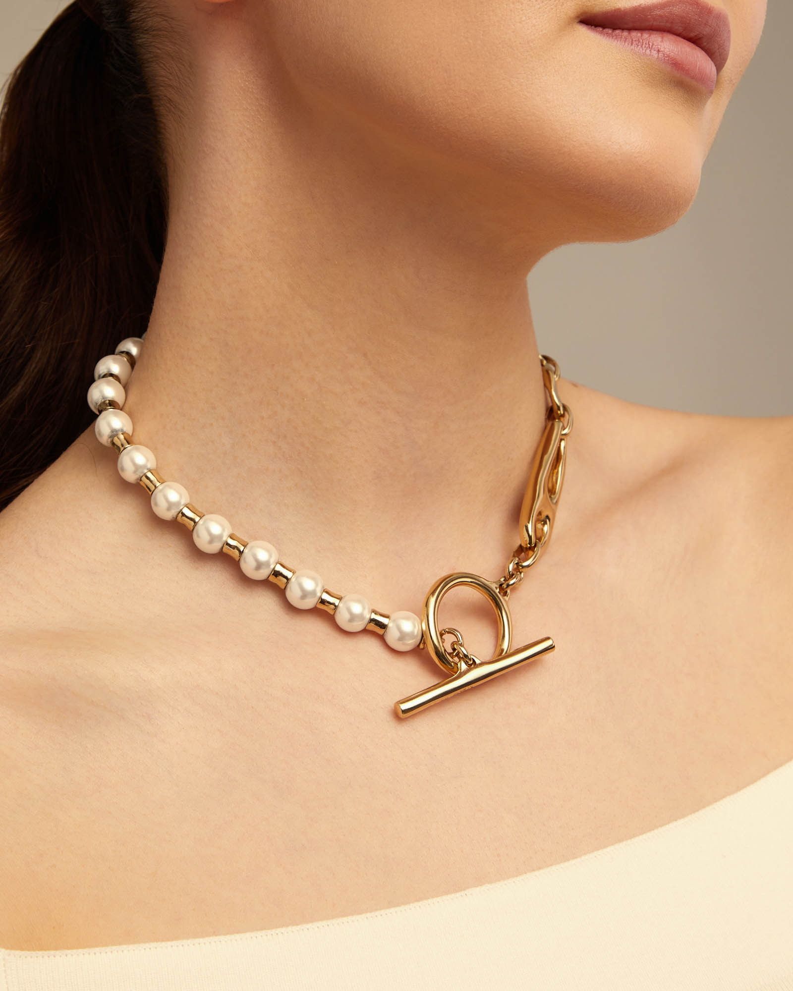Colar Banhado a Ouro 18k com Pérolas Ouro-5