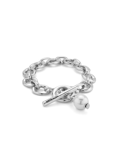 Imagem 0 de Pulseira Yolo Banhada em Prata de Lei com Elos e Charm de Pérola
