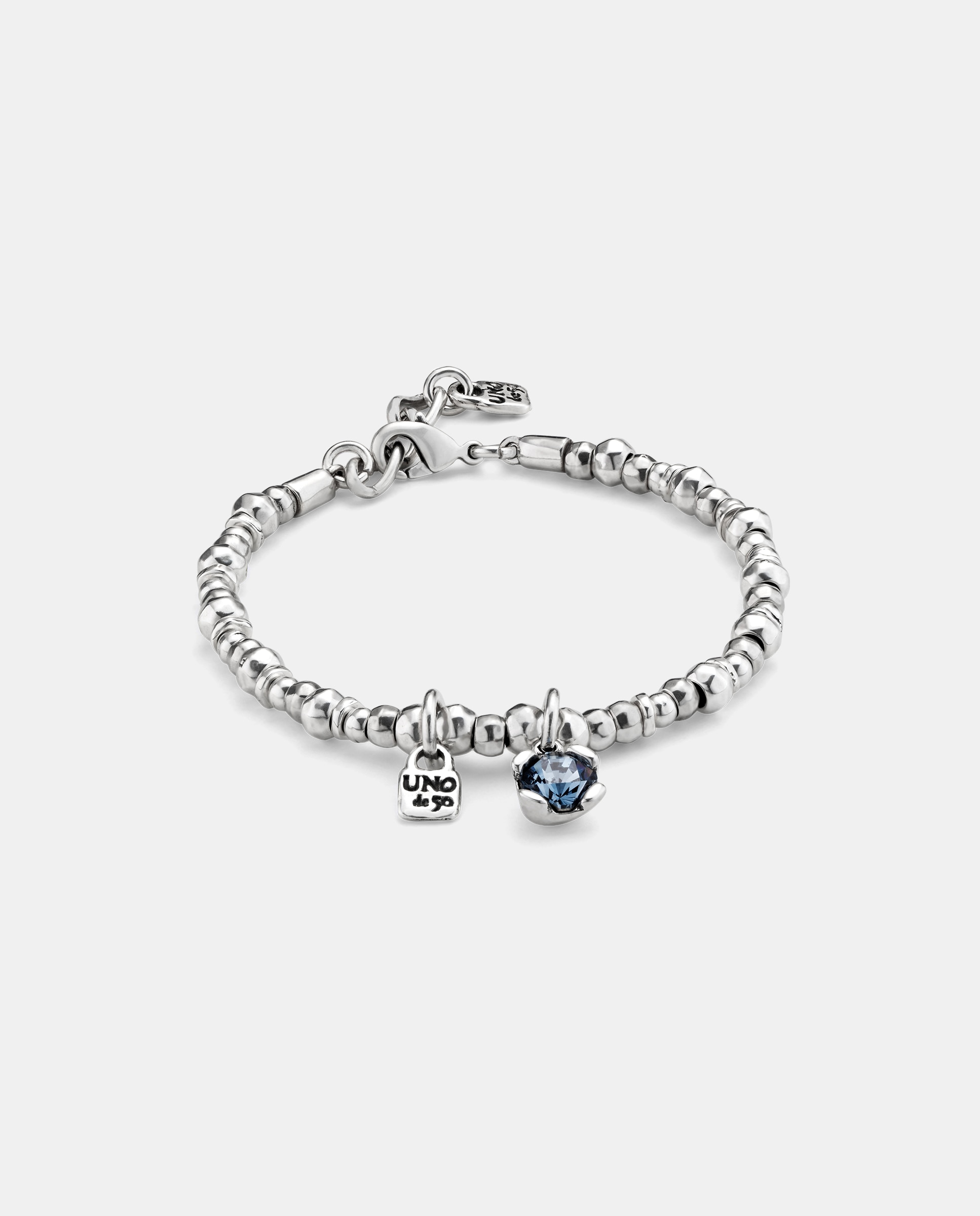 Pulseira Banhada em Prata de Lei com Cristal Prata-1