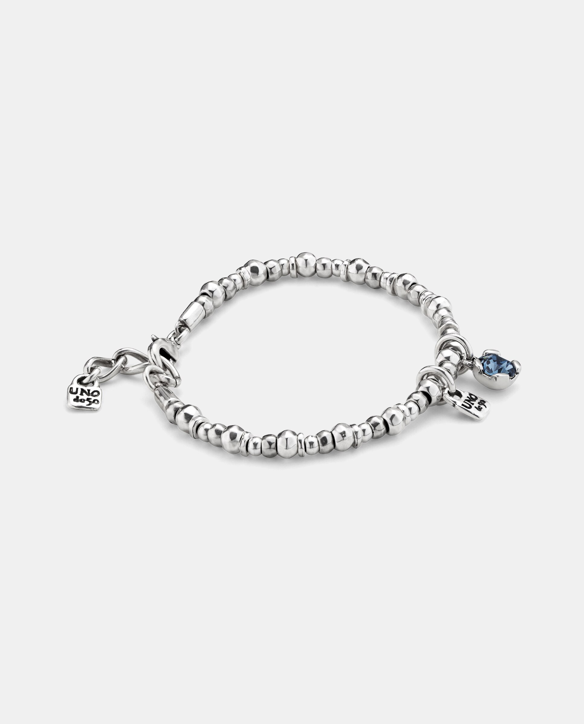 Pulseira Banhada em Prata de Lei com Cristal Prata-2