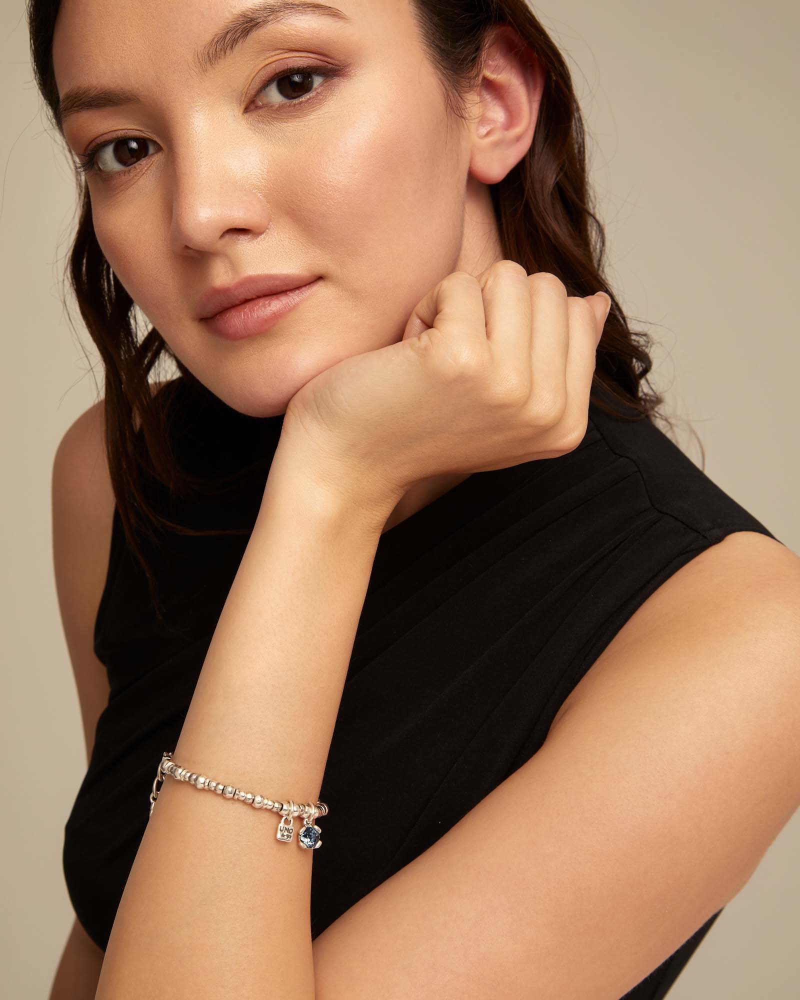 Pulseira Banhada em Prata de Lei com Cristal Prata-4