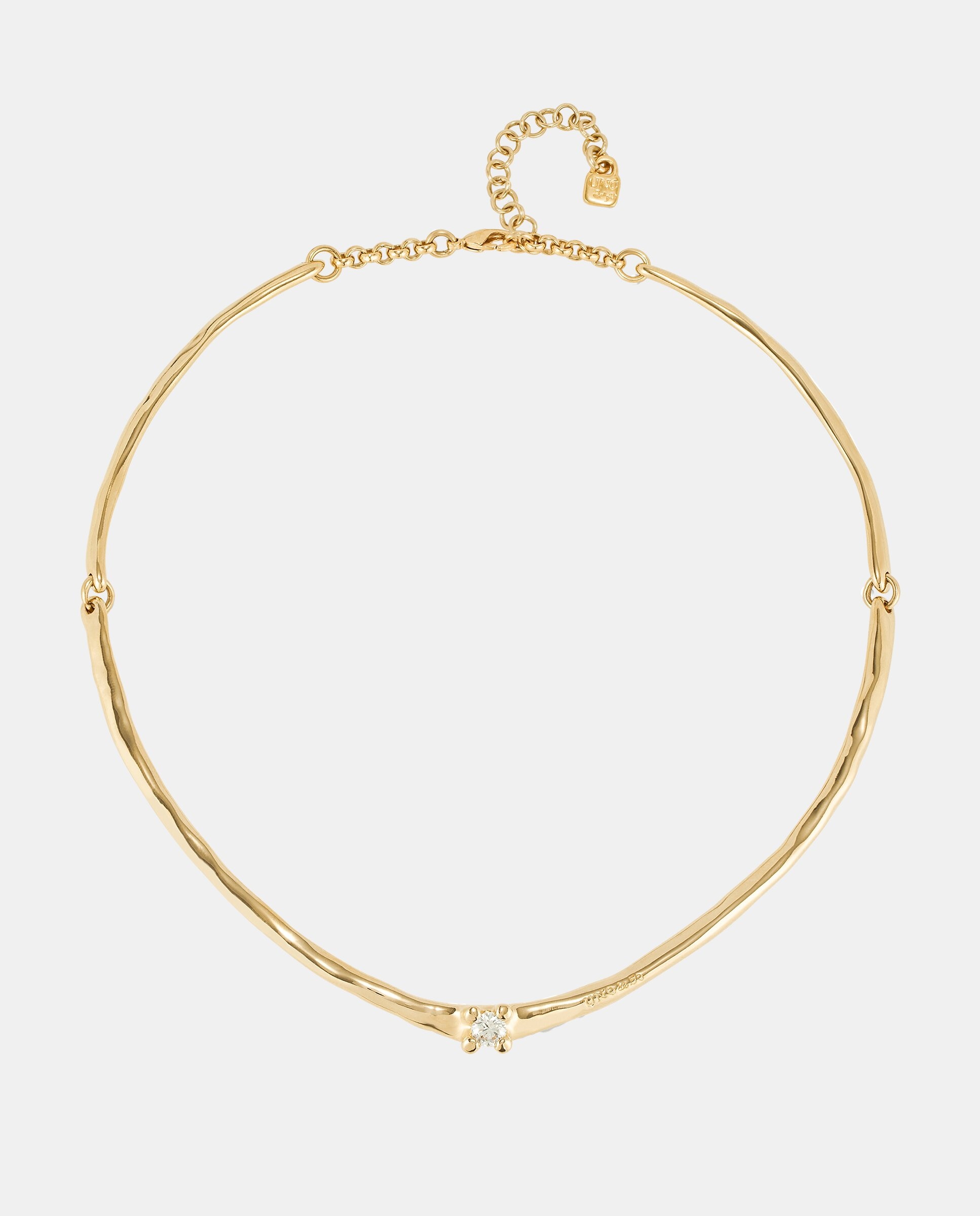 Imagem 0 de Colar Rígido Banhado a Ouro 18k e Zirconita Branca