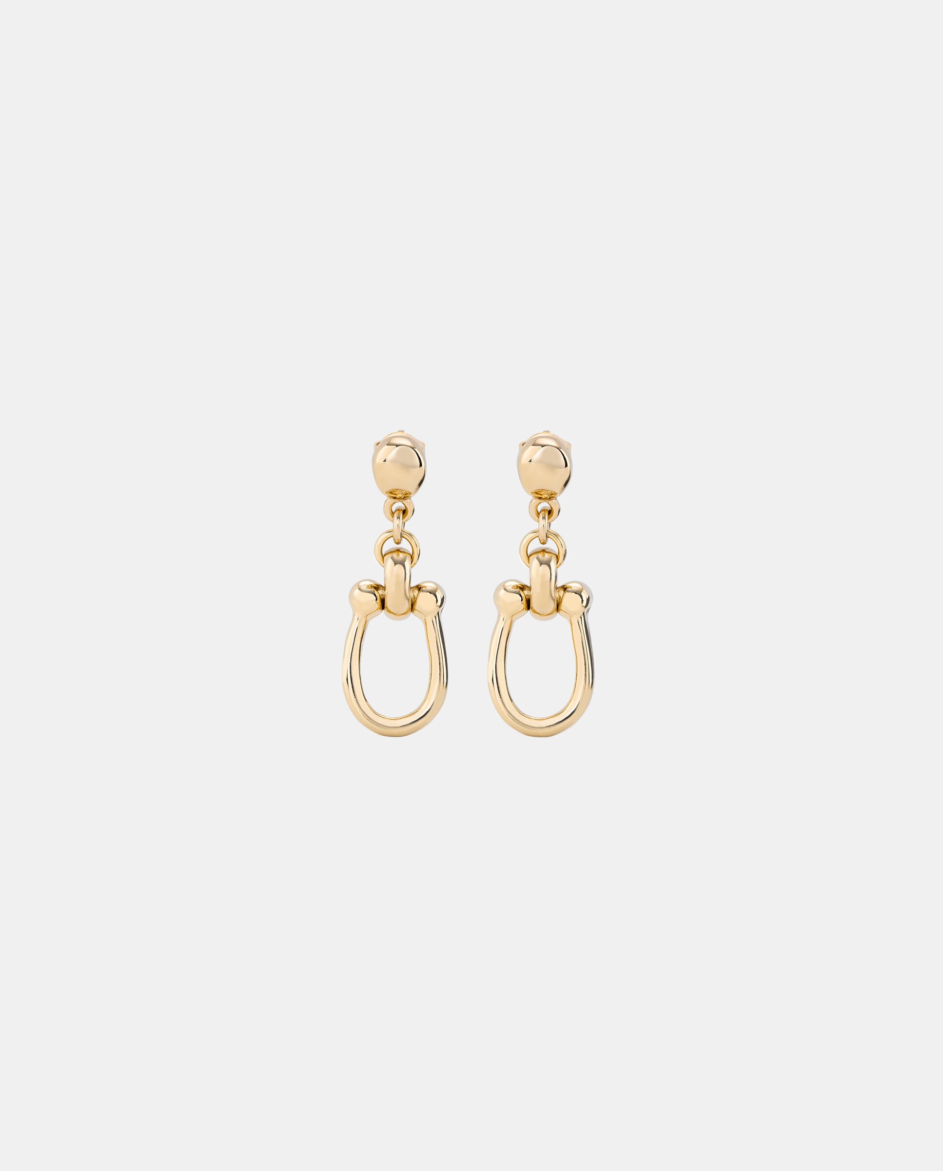 Brincos Banhados em Ouro 18k com 1 Elo Médio Ouro-1